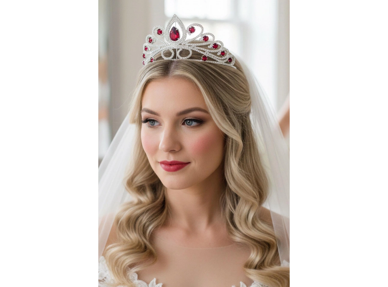 Zirkon Taşlı Gelin/Kına/Nişan/Söz Tasarım Taç