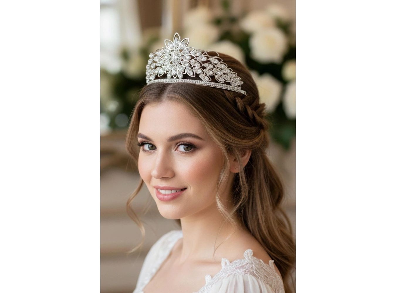 Zirkon Taşlı Gelin/Kına/Nişan/Söz Tasarım Taç