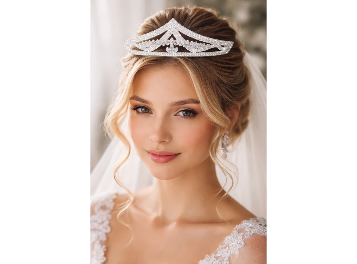 Zirkon Taşlı Gelin/Kına/Nişan/Söz Tasarım Taç