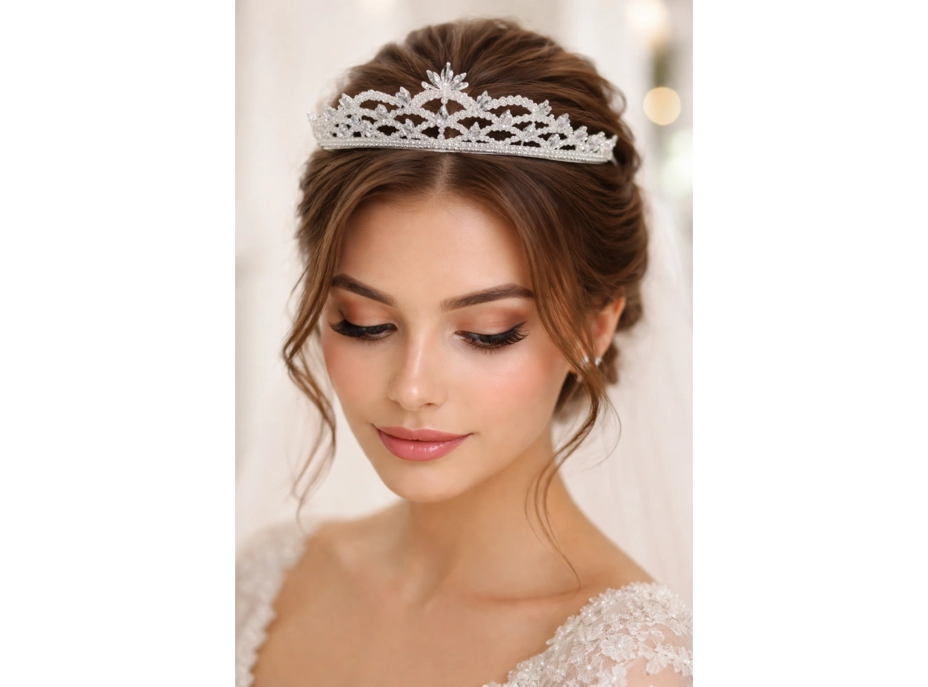 Zirkon Taşlı Gelin/Kına/Nişan/Söz Tasarım Taç