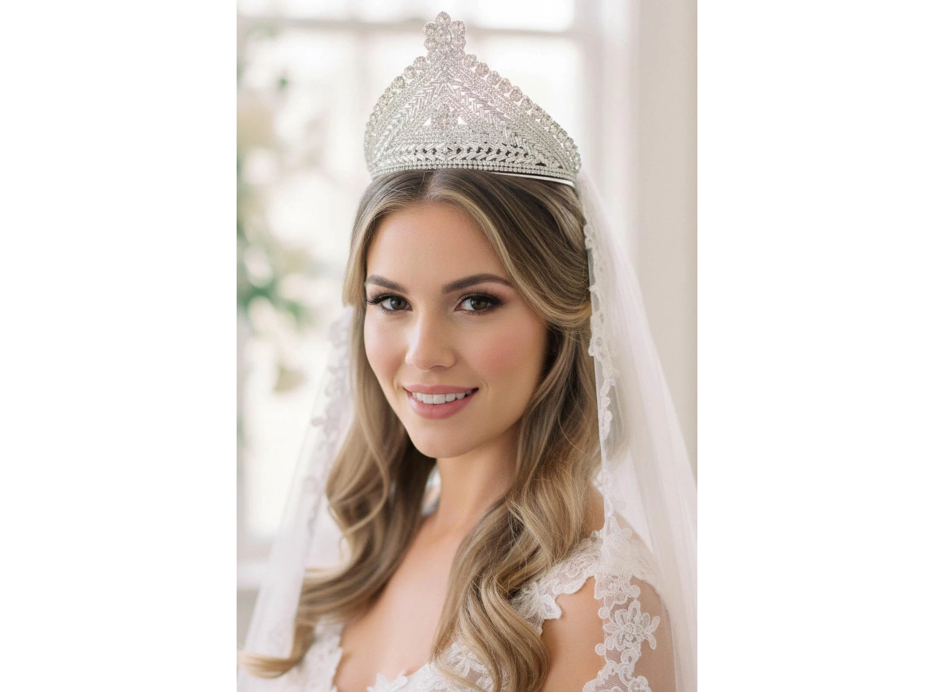 Zirkon Taşlı Gelin/Kına/Nişan/Söz Tasarım Taç