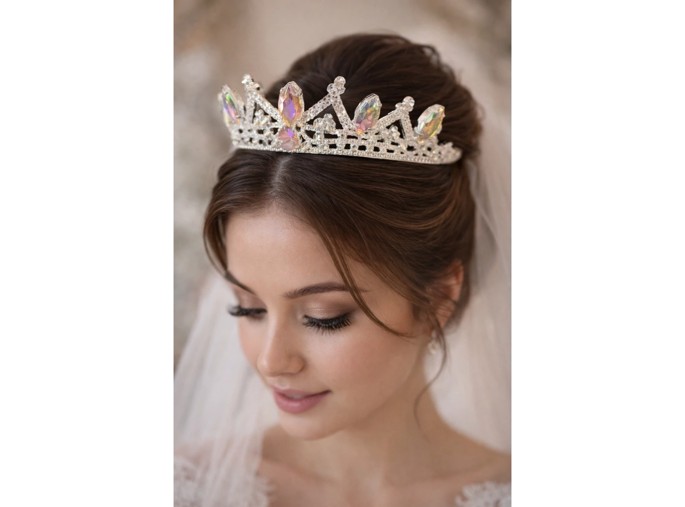 Zirkon Taşlı Gelin/Kına/Nişan/Söz Tasarım Taç