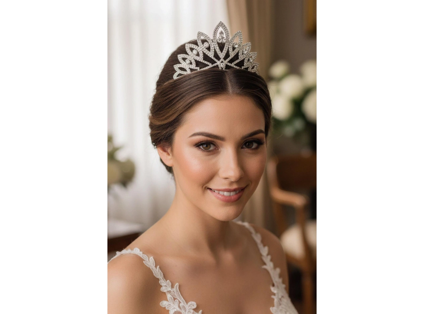 Zirkon Taşlı Gelin/Kına/Nişan/Söz Tasarım Taç