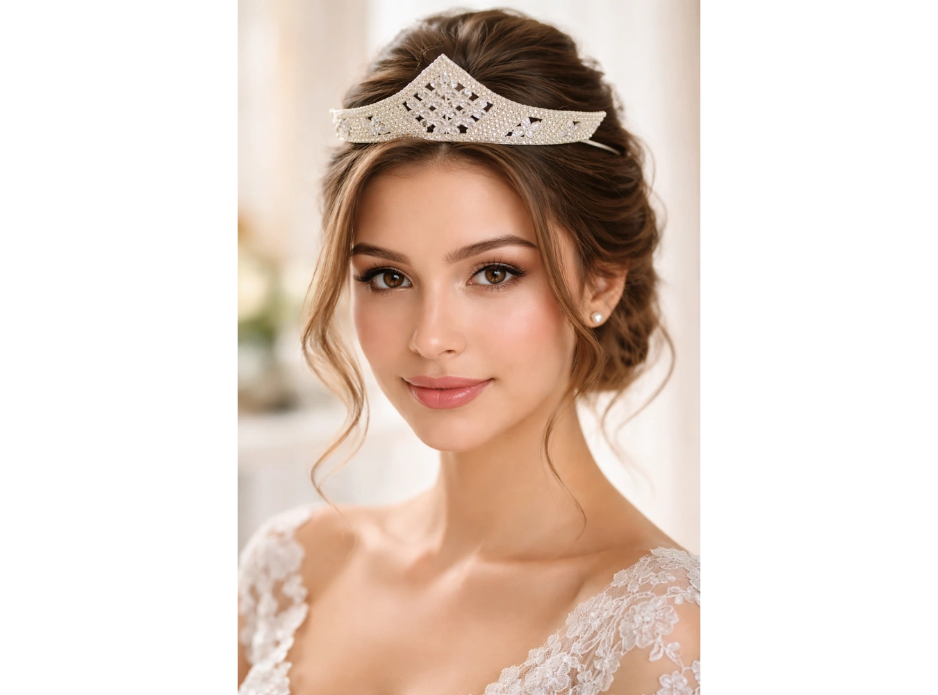 Zirkon Taşlı Gelin/Kına/Nişan/Söz Tasarım Taç