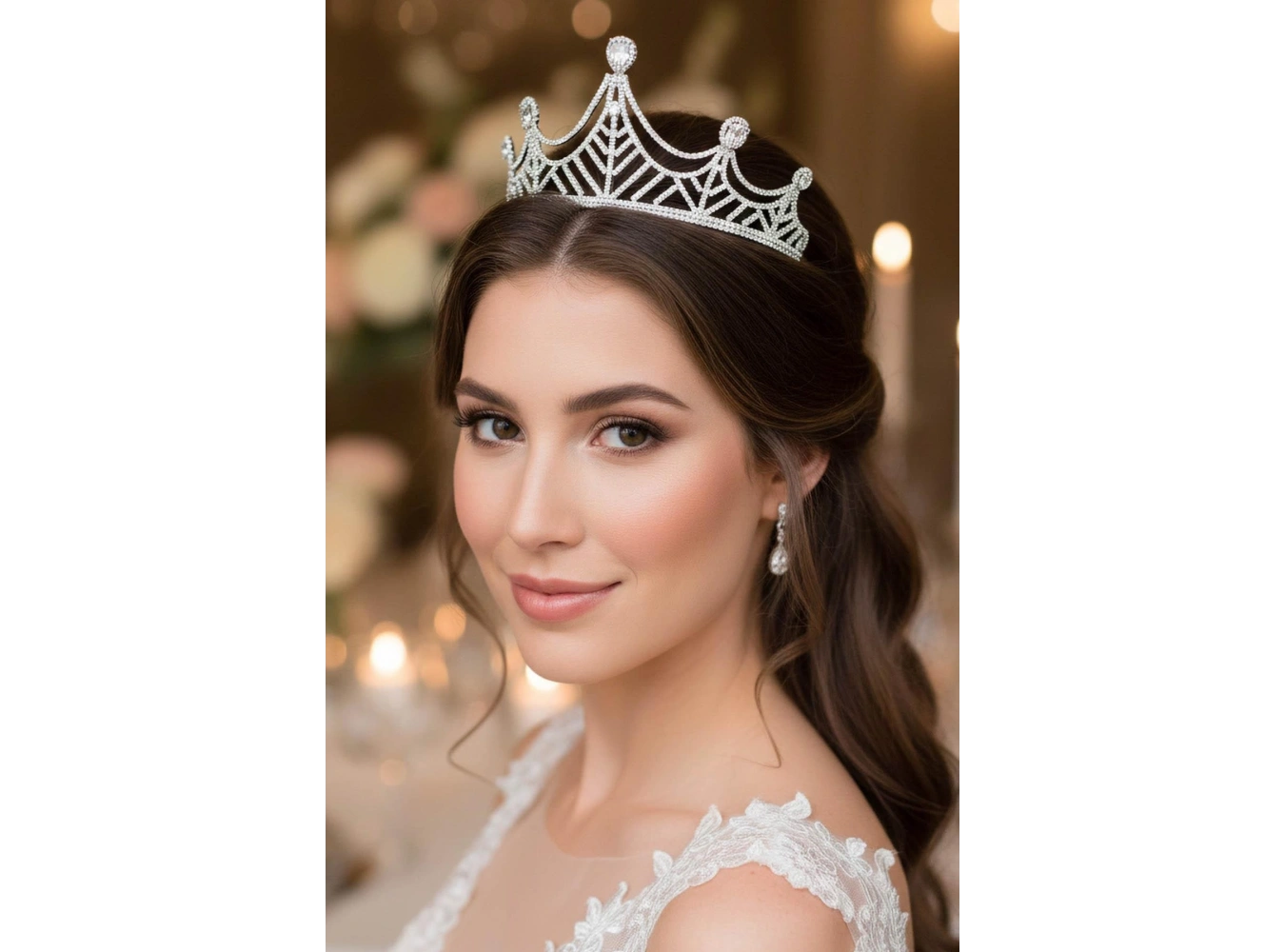 Zirkon Taşlı Gelin/Kına/Nişan/Söz Tasarım Taç