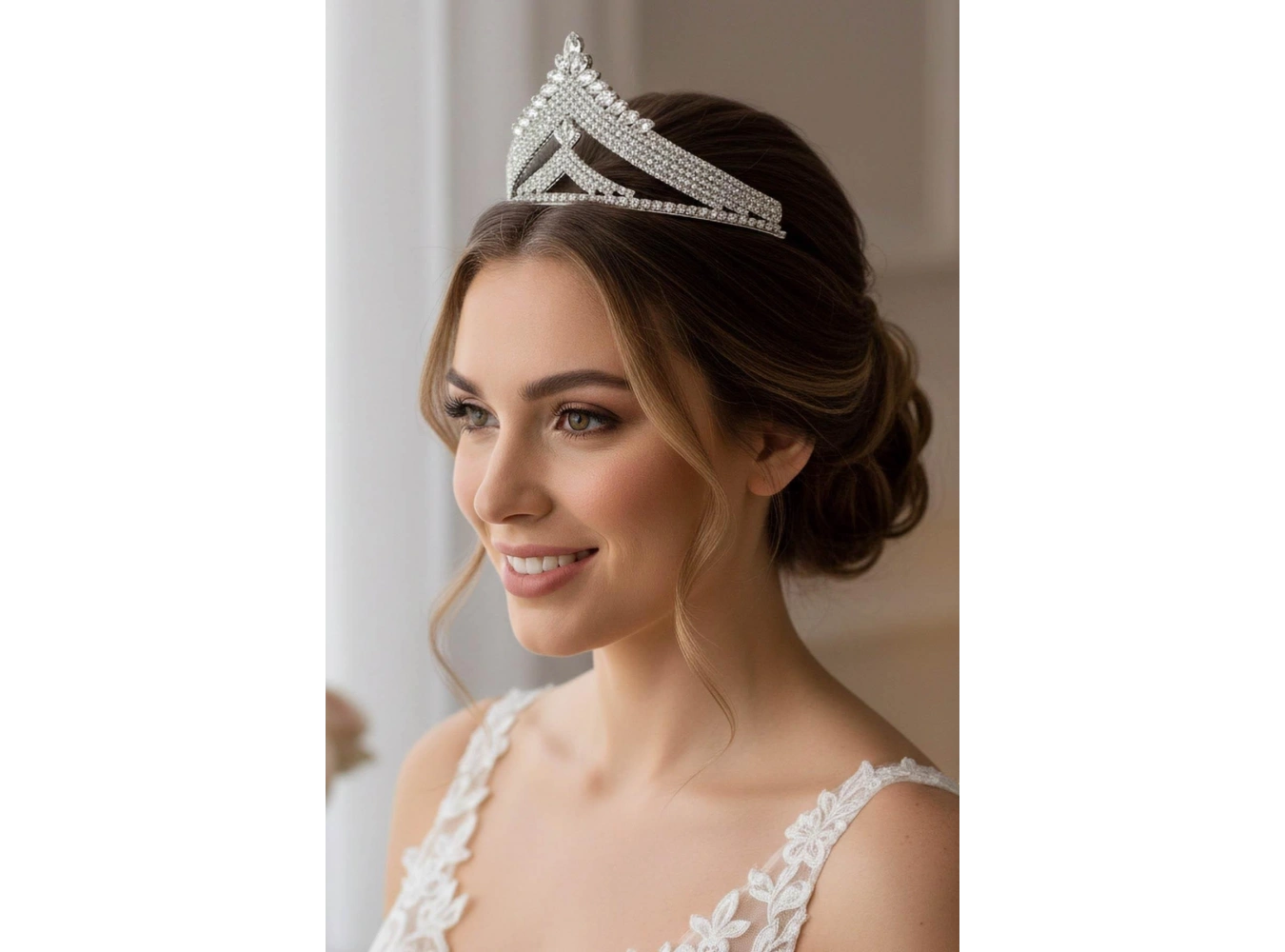 Zirkon Taşlı Gelin/Kına/Nişan/Söz Tasarım Taç