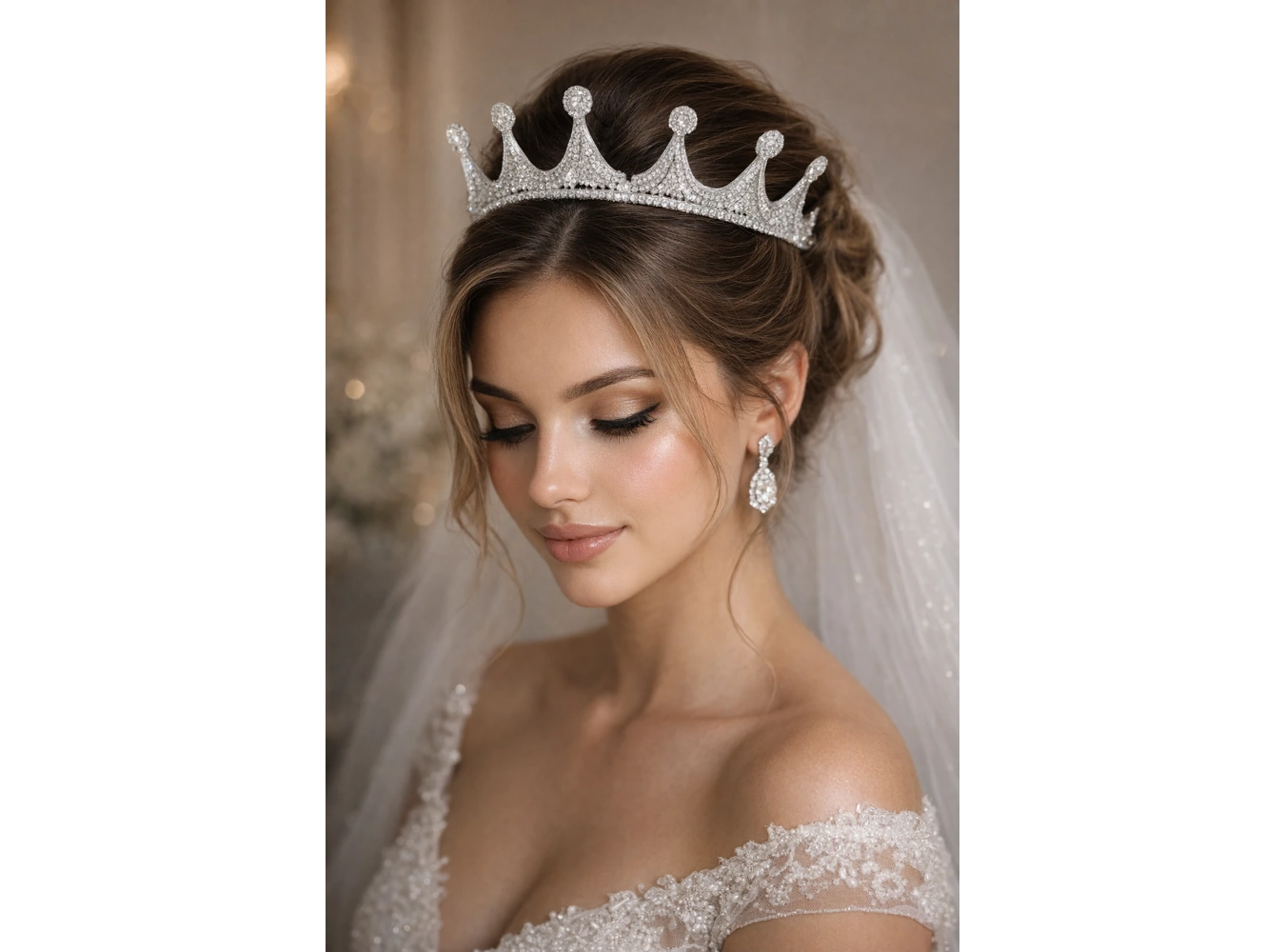 Zirkon Taşlı Gelin/Kına/Nişan/Söz Tasarım Taç