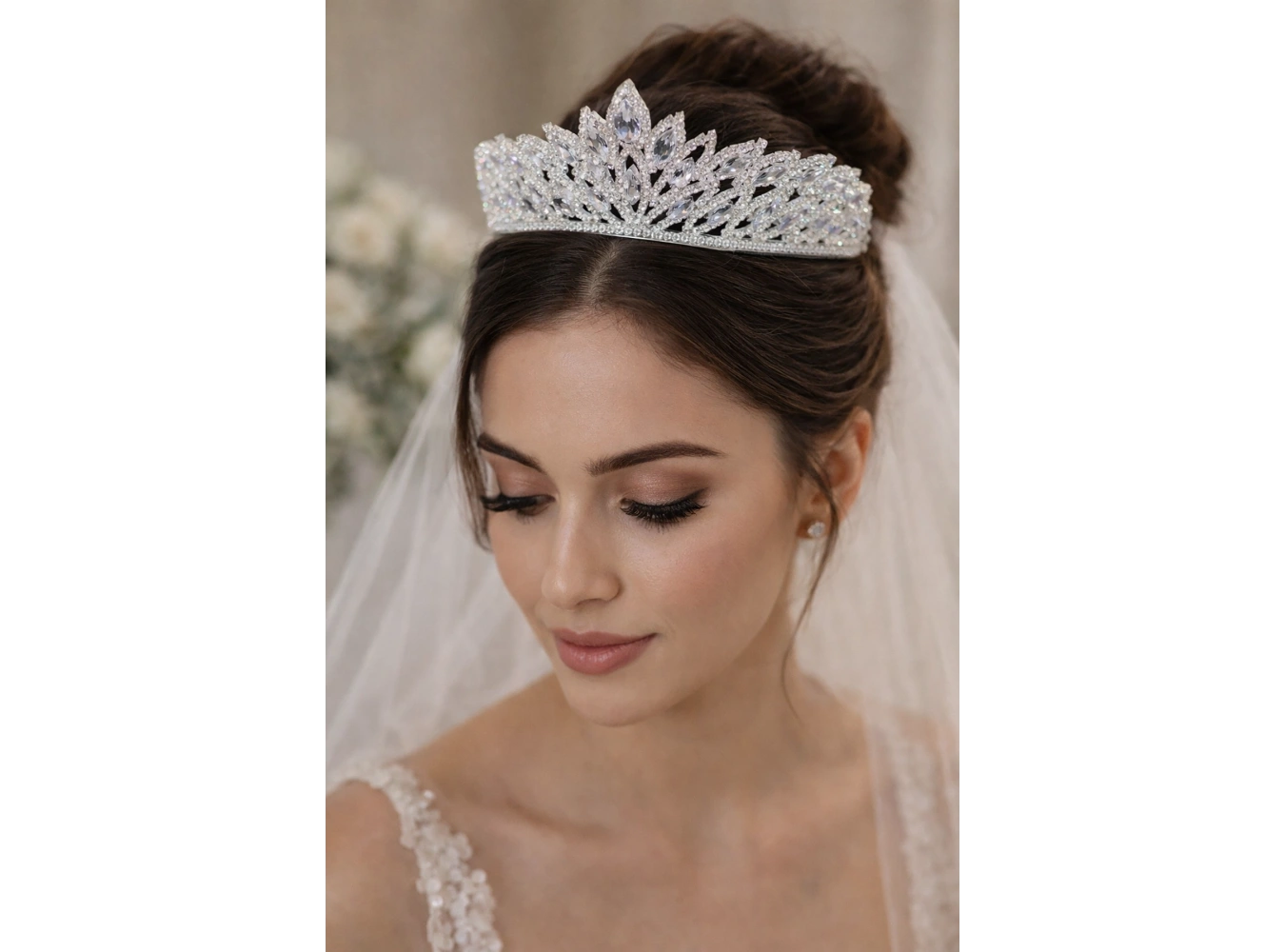 Zirkon Taşlı Gelin/Kına/Nişan/Söz Tasarım Taç