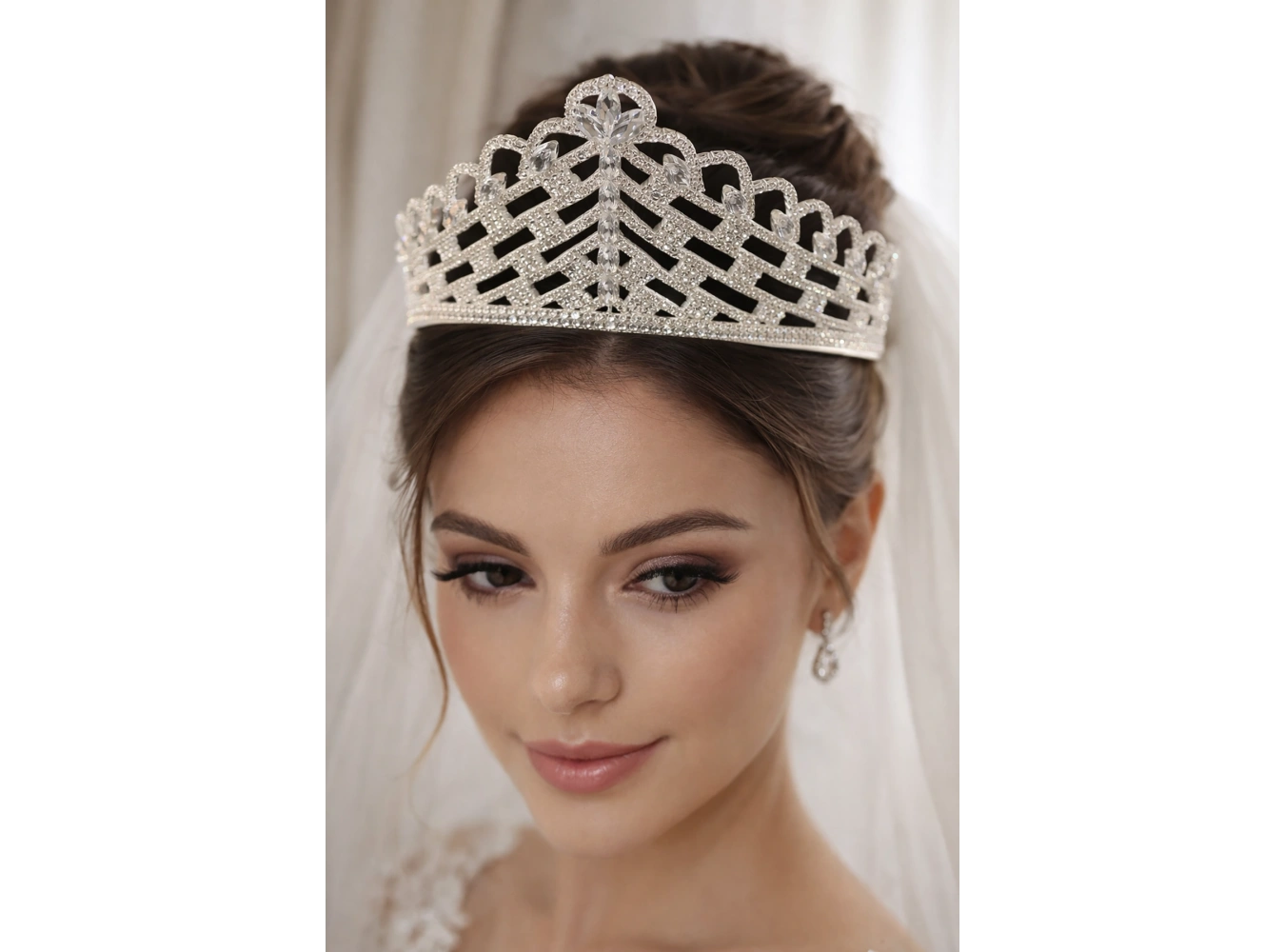 Zirkon Taşlı Gelin/Kına/Nişan/Söz Tasarım Taç
