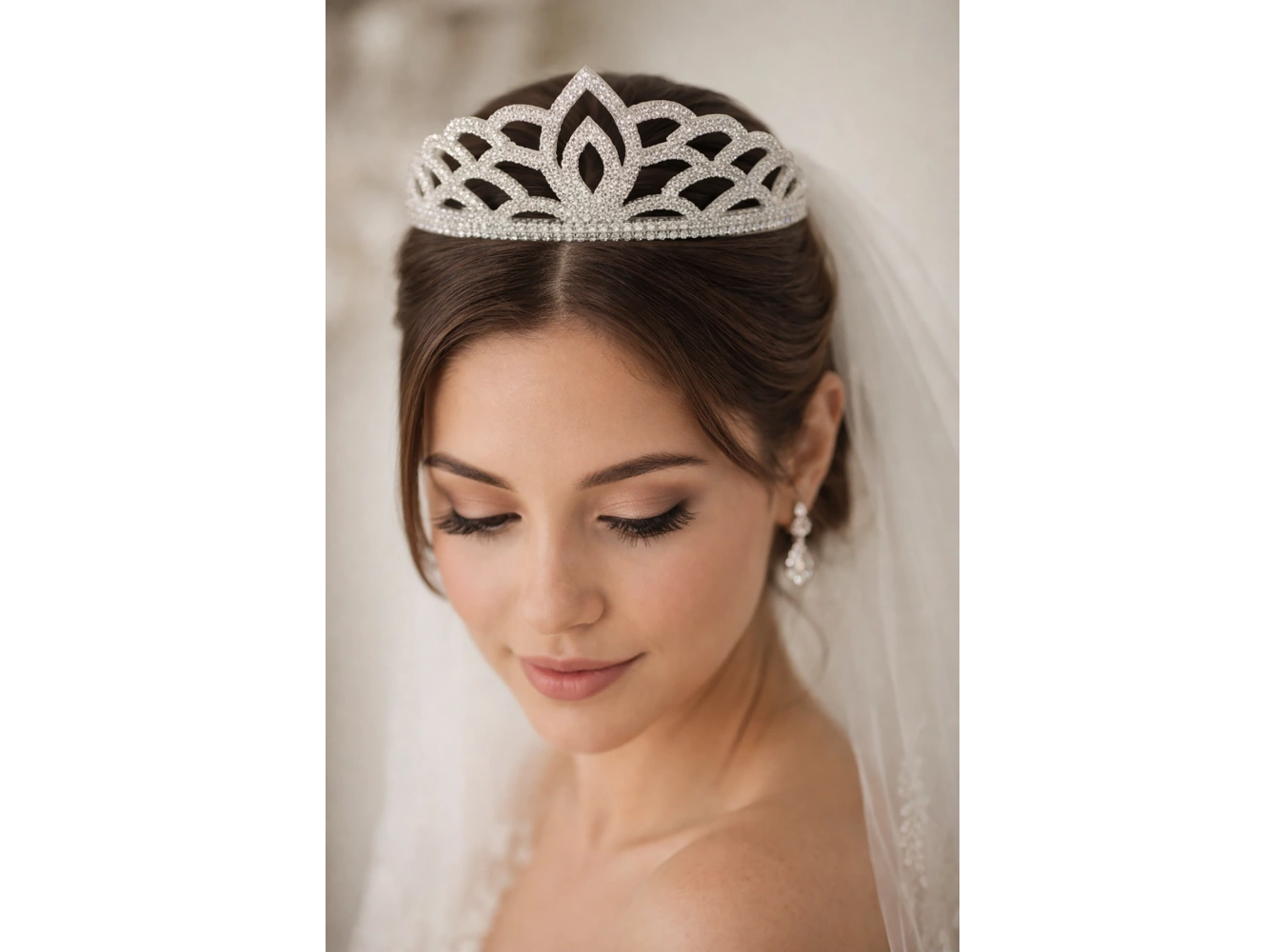 Zirkon Taşlı Gelin/Kına/Nişan/Söz Tasarım Taç