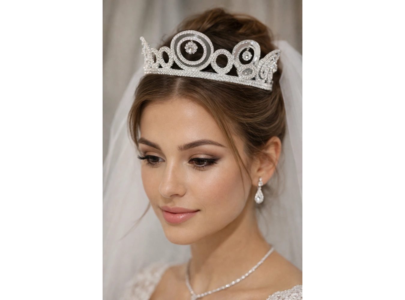 Zirkon Taşlı Gelin/Kına/Nişan/Söz Tasarım Taç