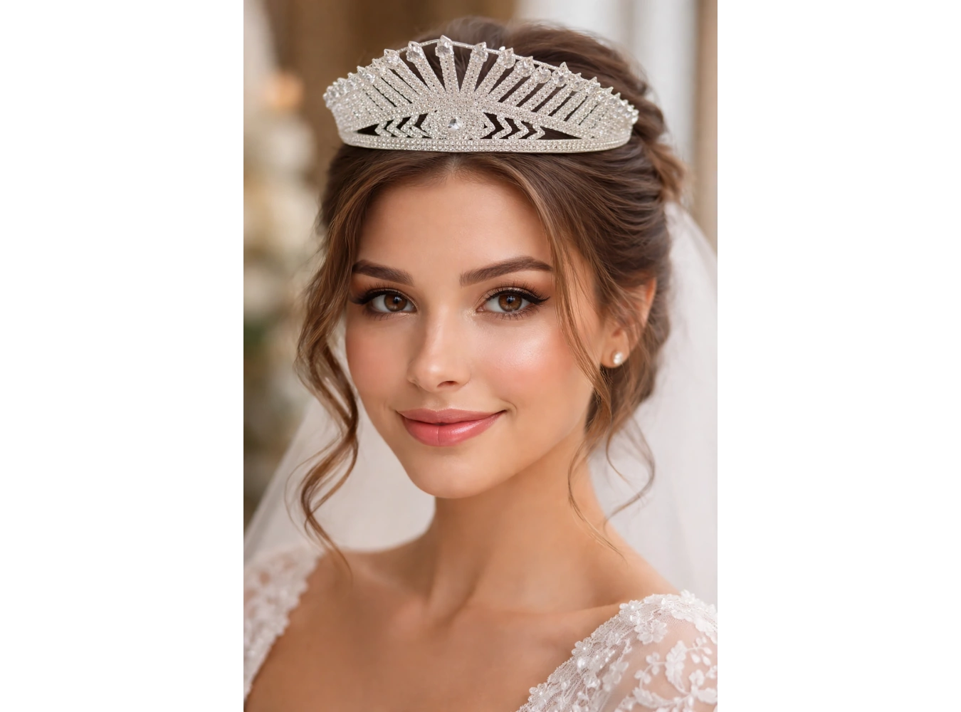 Zirkon Taşlı Gelin/Kına/Nişan/Söz Tasarım Taç