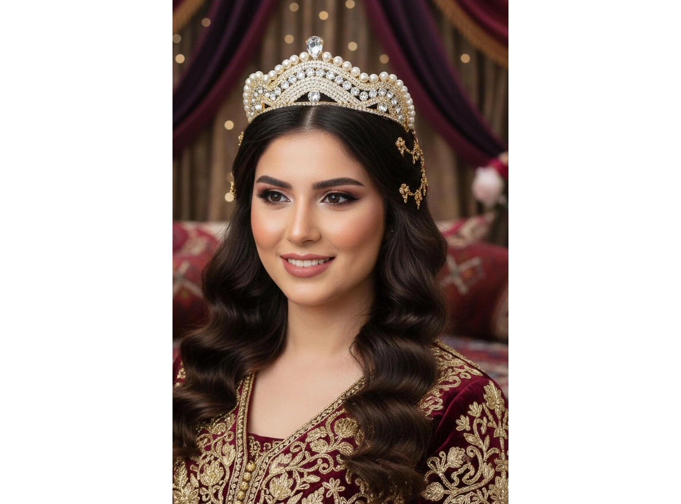 Zirkon Taşlı Gelin/Kına/Nişan/Söz Tasarım Taç