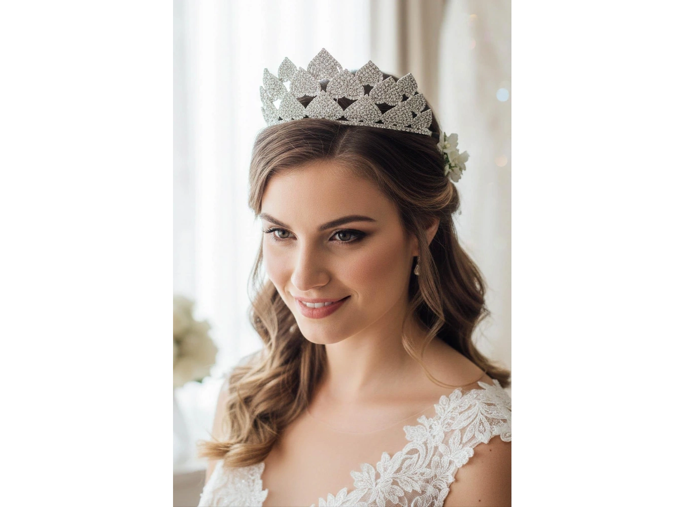 Zirkon Taşlı Gelin/Kına/Nişan/Söz Tasarım Taç