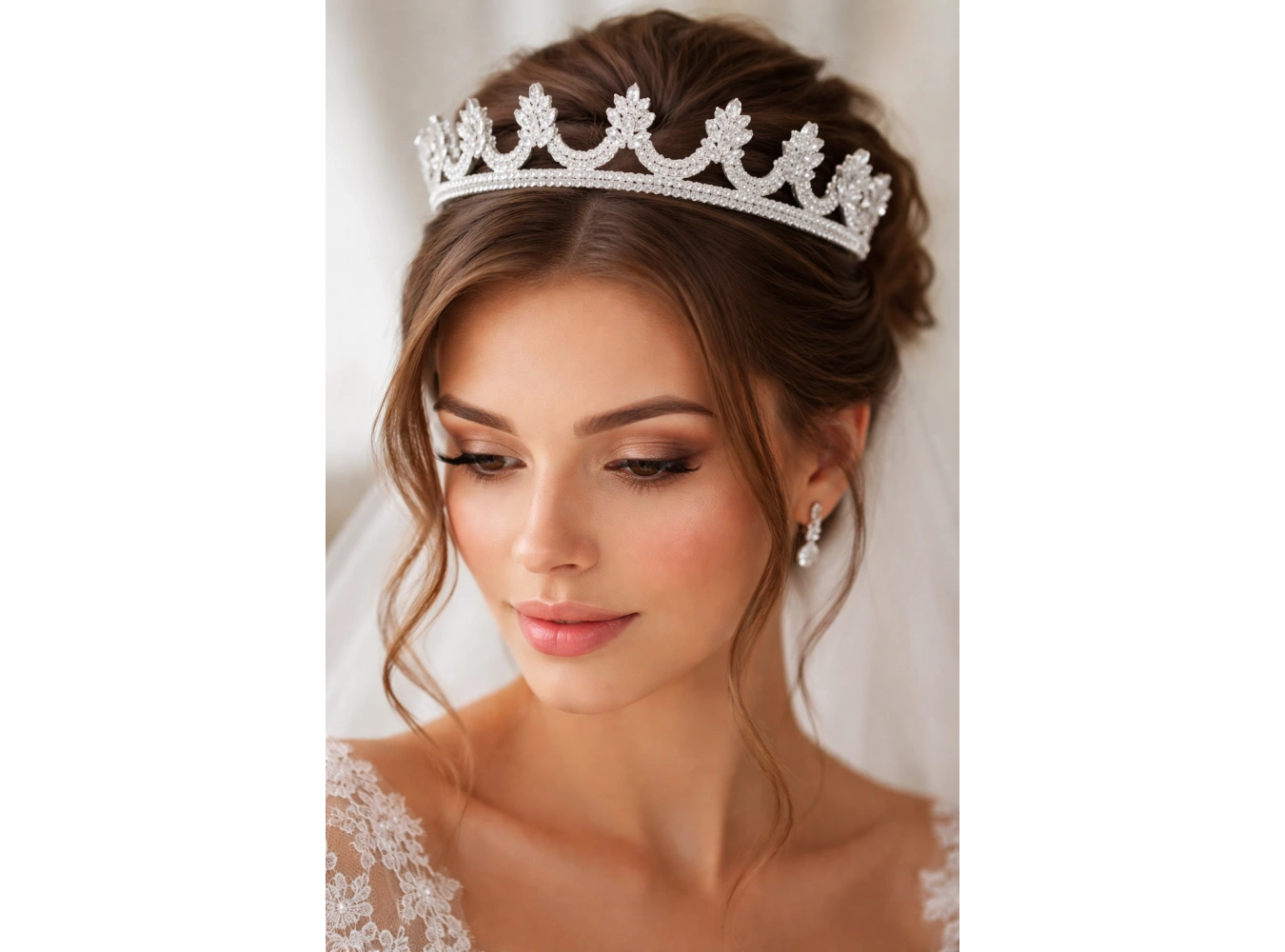 Zirkon Taşlı Gelin/Kına/Nişan/Söz Tasarım Taç