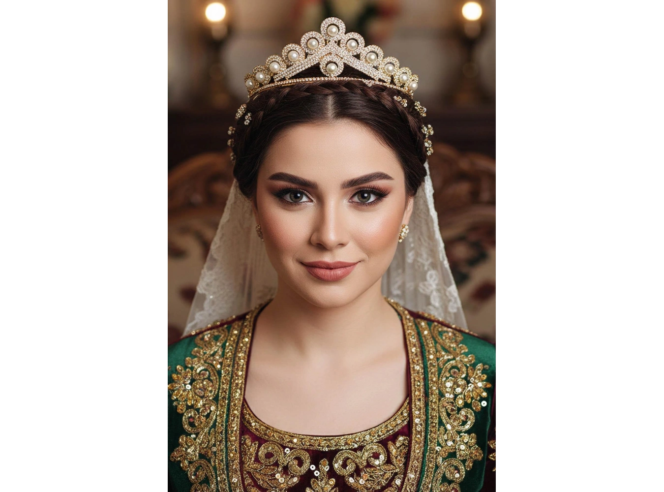 Zirkon Taşlı Gelin/Kına/Nişan/Söz Tasarım Taç