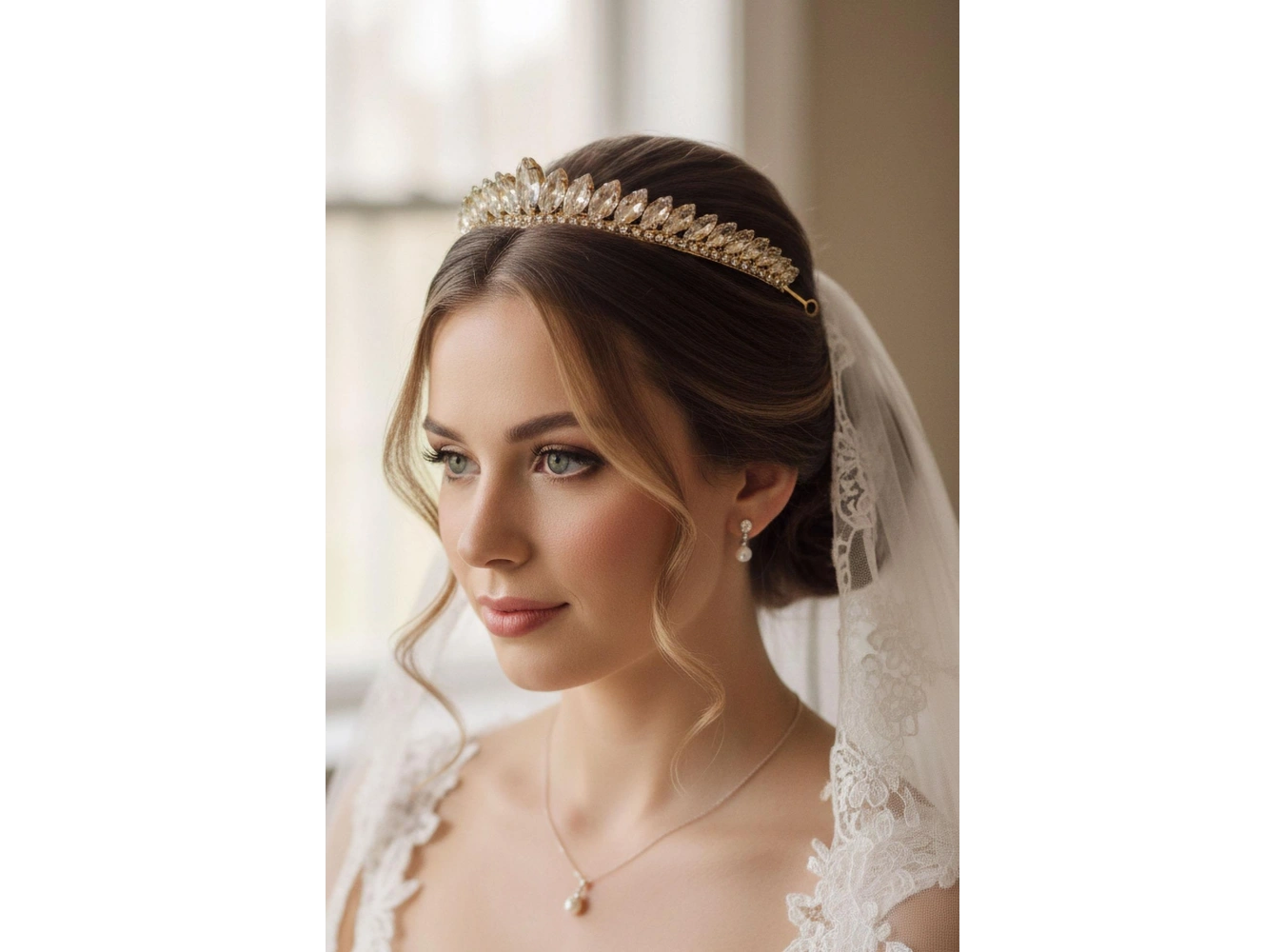 Zirkon Taşlı Gelin/Kına/Nişan/Söz Tasarım Taç