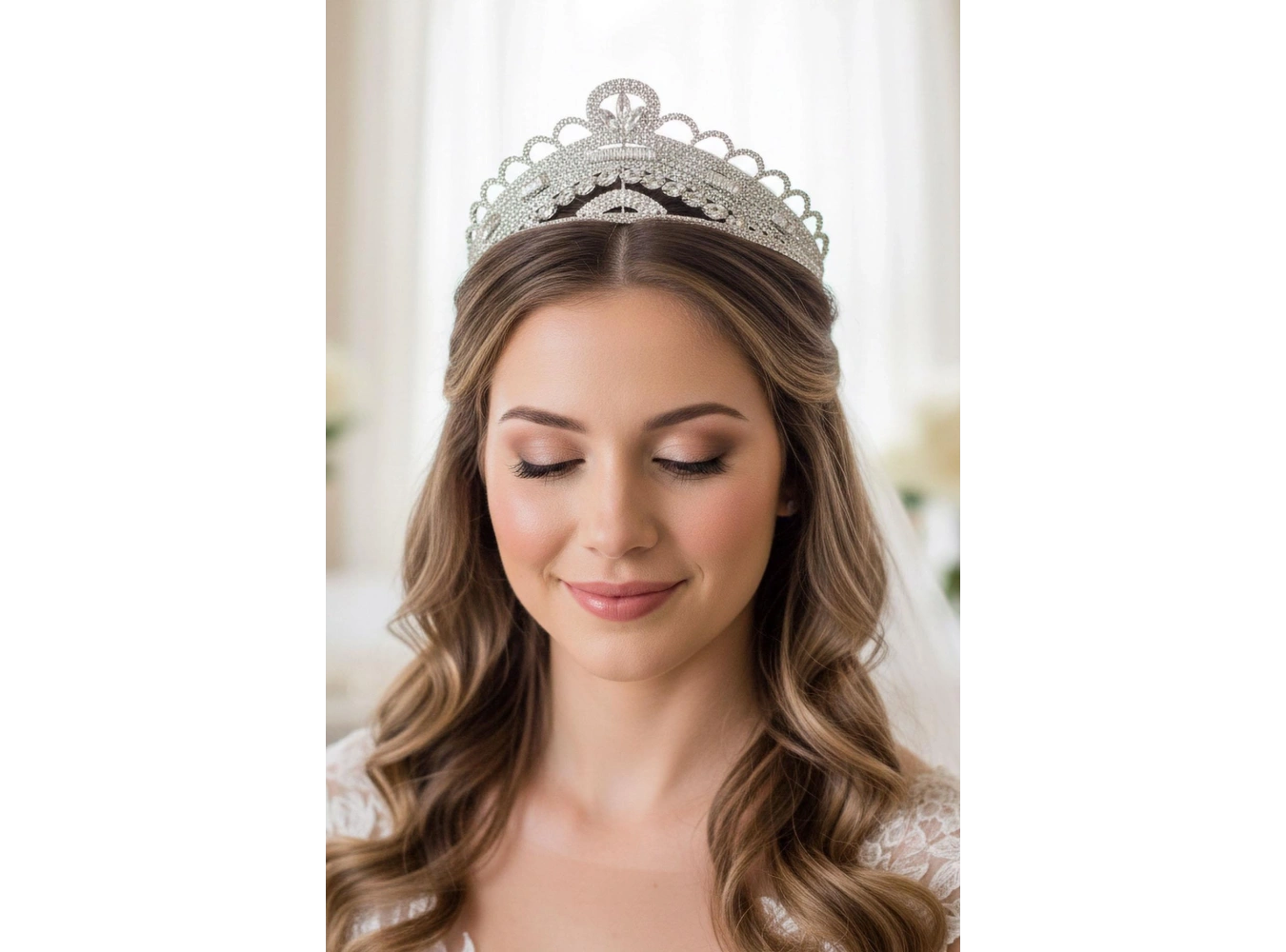 Zirkon Taşlı Gelin/Kına/Nişan/Söz Tasarım Taç