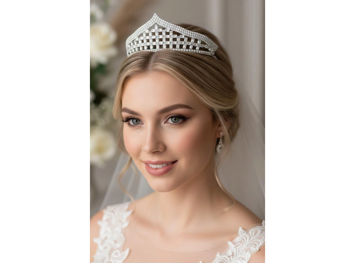 Zirkon Taşlı Gelin/Kına/Nişan/Söz Tasarım Taç