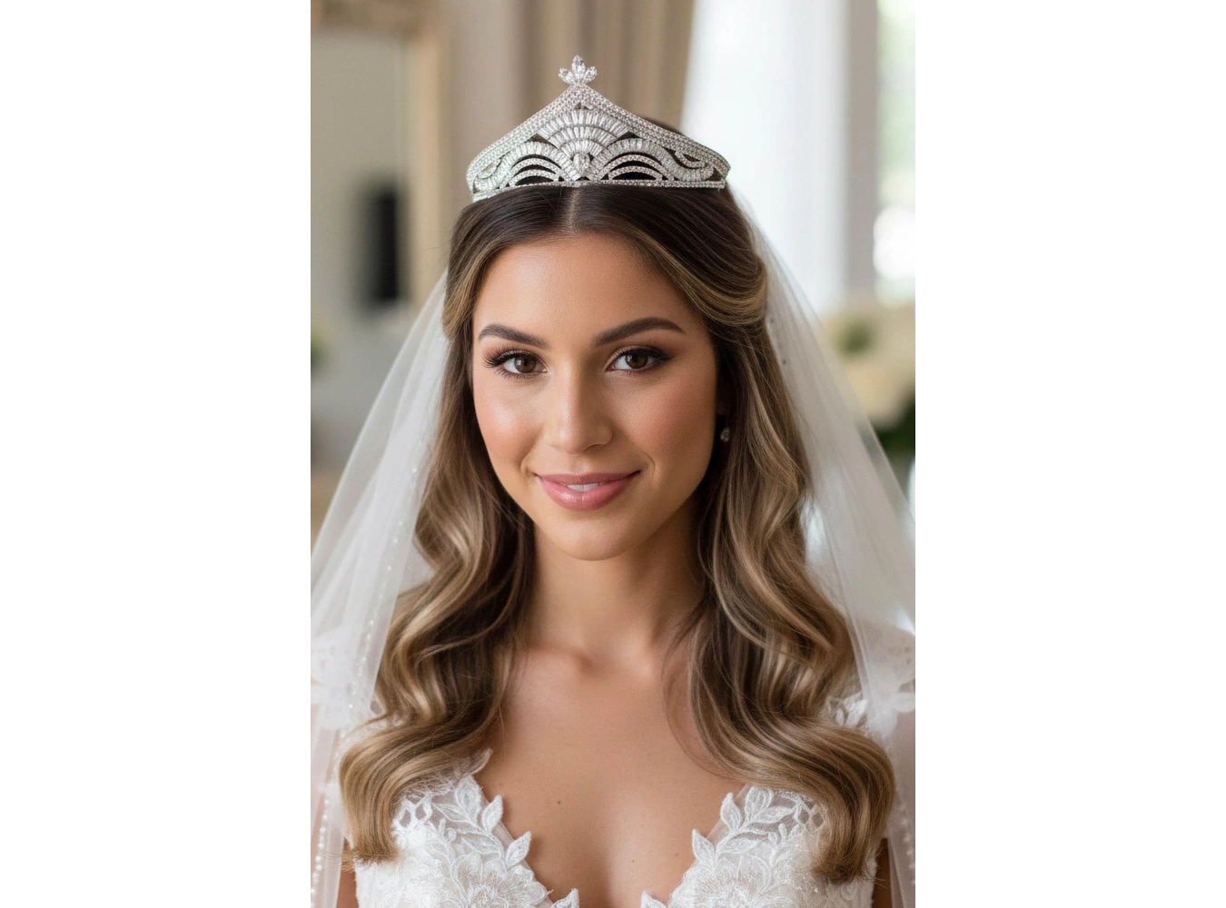 Zirkon Taşlı Gelin/Kına/Nişan/Söz Tasarım Taç