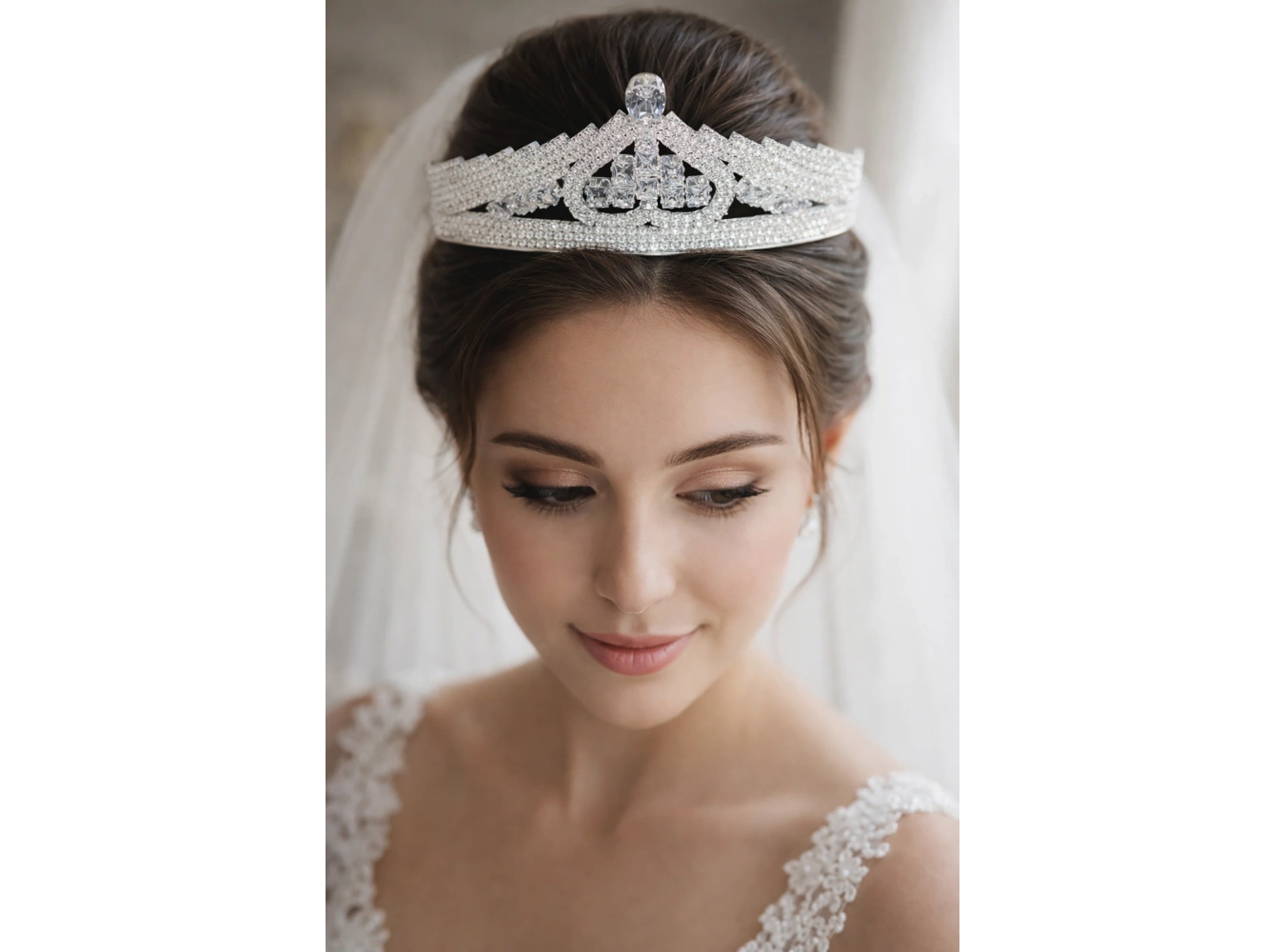 Zirkon Taşlı Gelin/Kına/Nişan/Söz Tasarım Taç