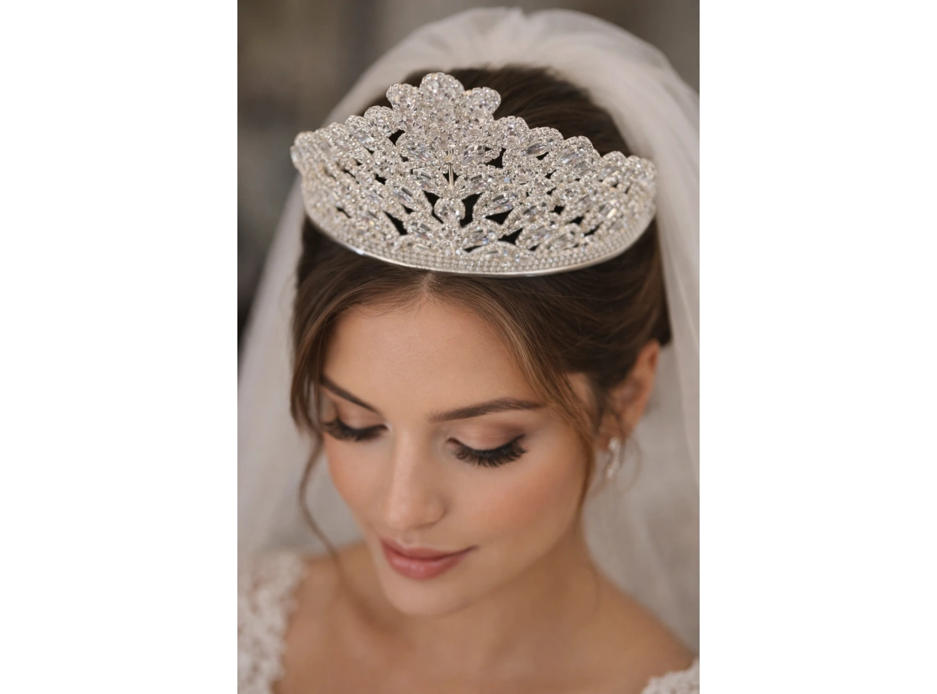 Zirkon Taşlı Gelin/Kına/Nişan/Söz Tasarım Taç