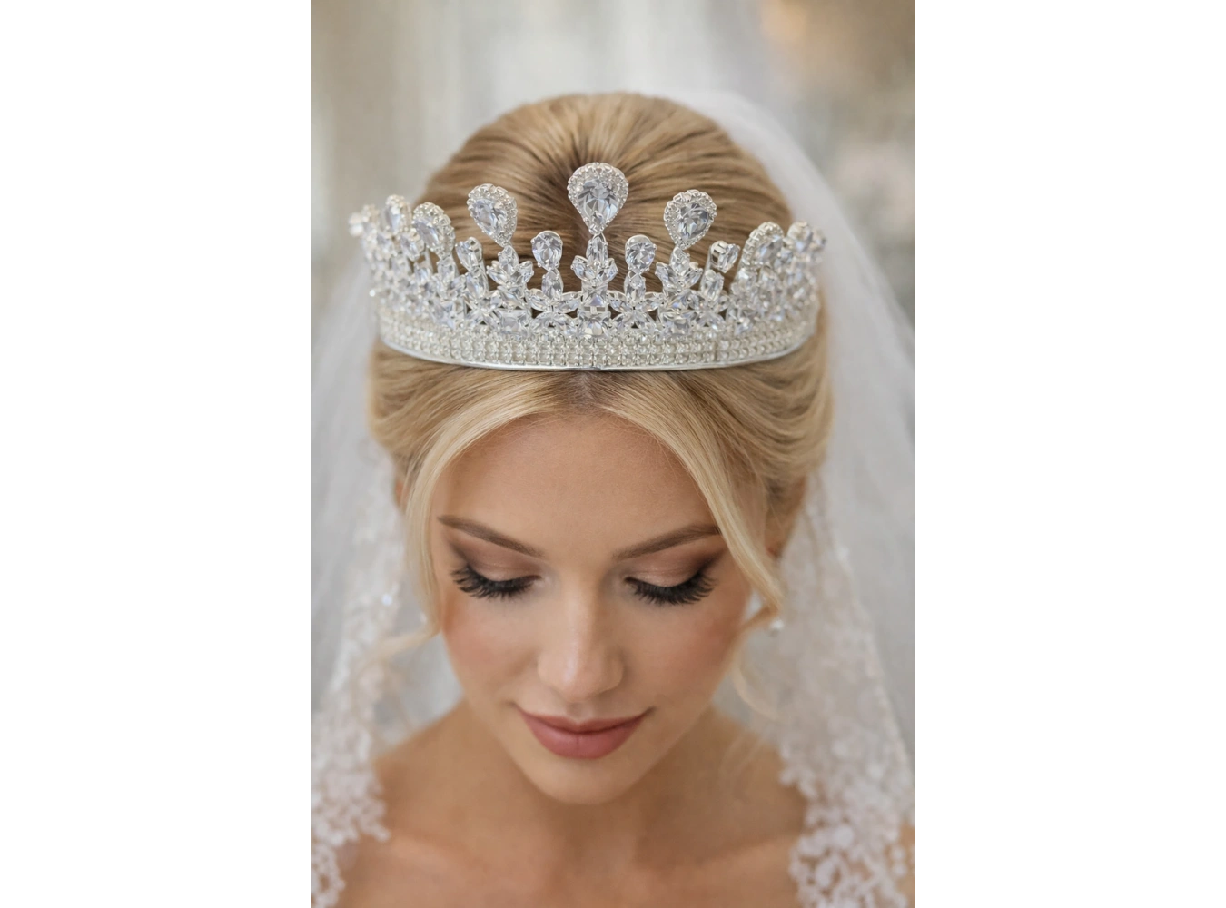 Zirkon Taşlı Gelin/Kına/Nişan/Söz Tasarım Taç