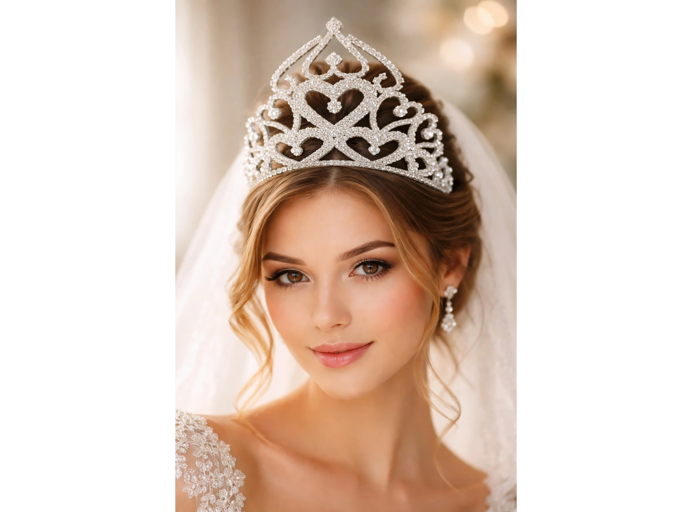 Zirkon Taşlı Gelin/Kına/Nişan/Söz Tasarım Taç