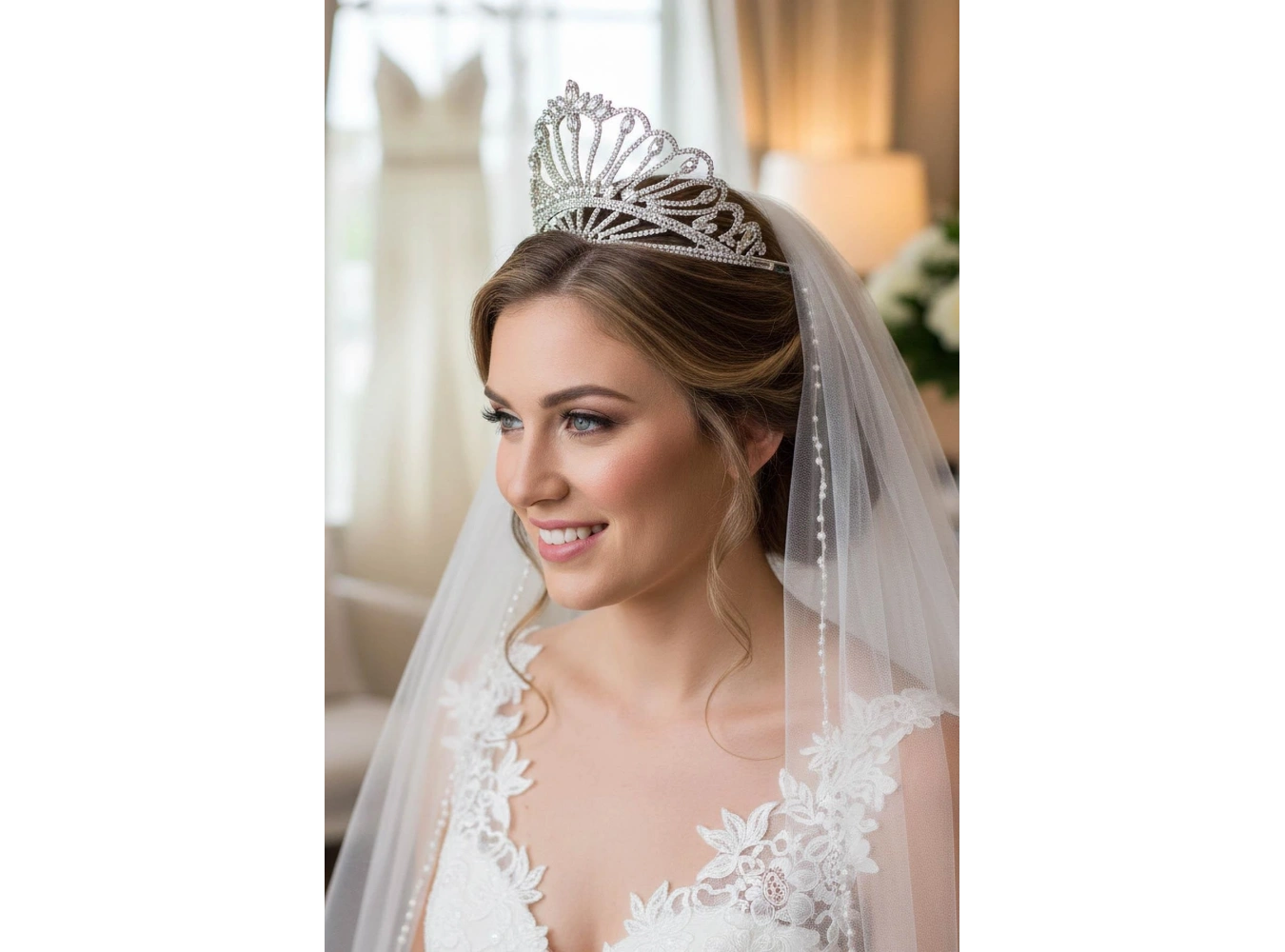 Zirkon Taşlı Gelin/Kına/Nişan/Söz Tasarım Taç