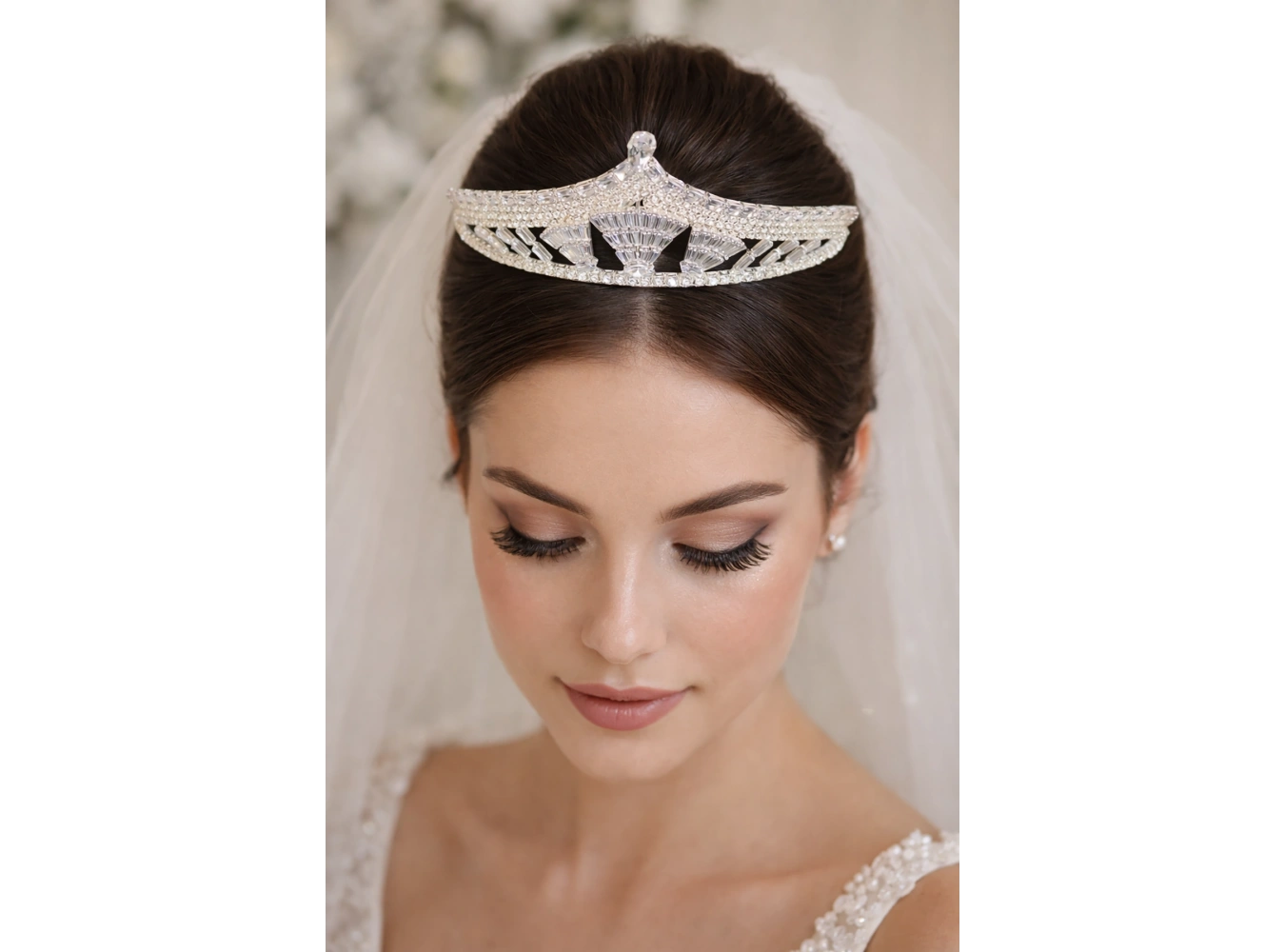 Zirkon Taşlı Gelin/Kına/Nişan/Söz Tasarım Taç