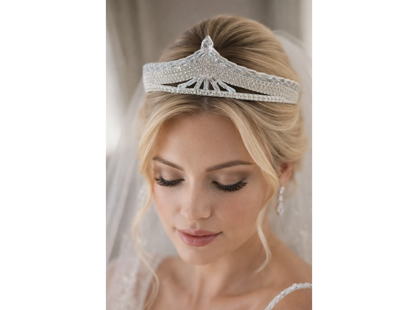 Zirkon Taşlı Gelin/Kına/Nişan/Söz Tasarım Taç