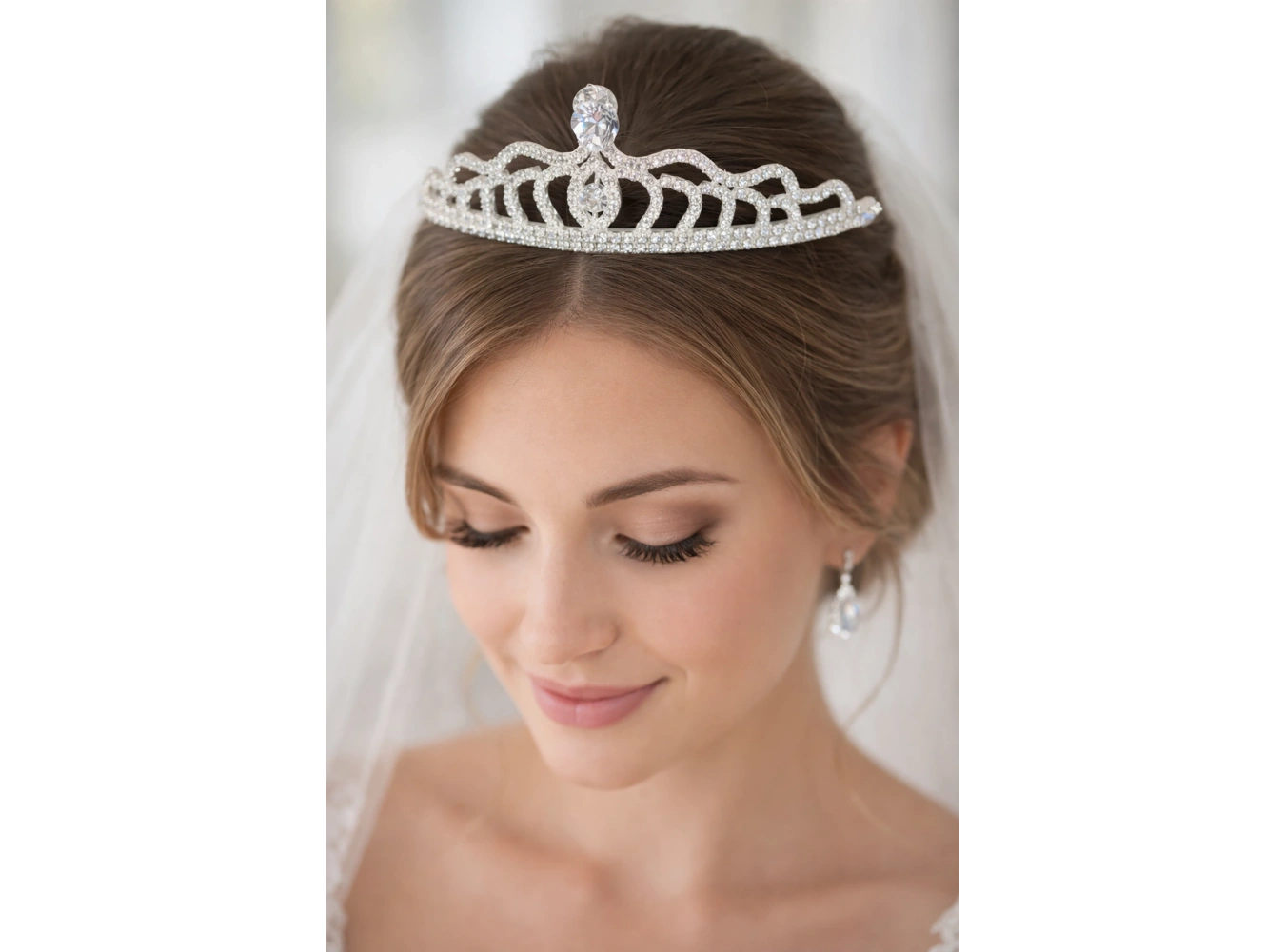 Zirkon Taşlı Gelin/Kına/Nişan/Söz Tasarım Taç