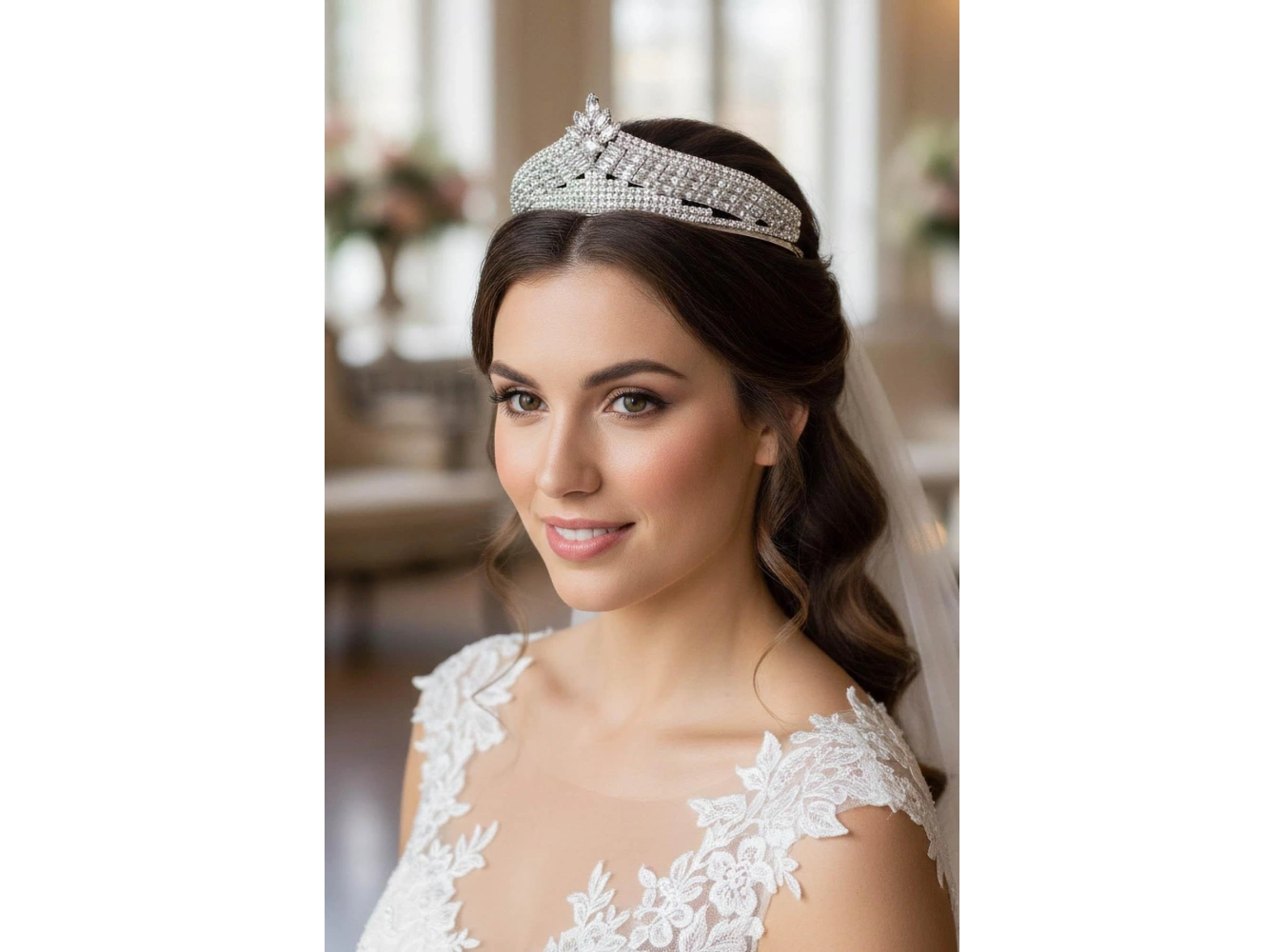 Zirkon Taşlı Gelin/Kına/Nişan/Söz Tasarım Taç