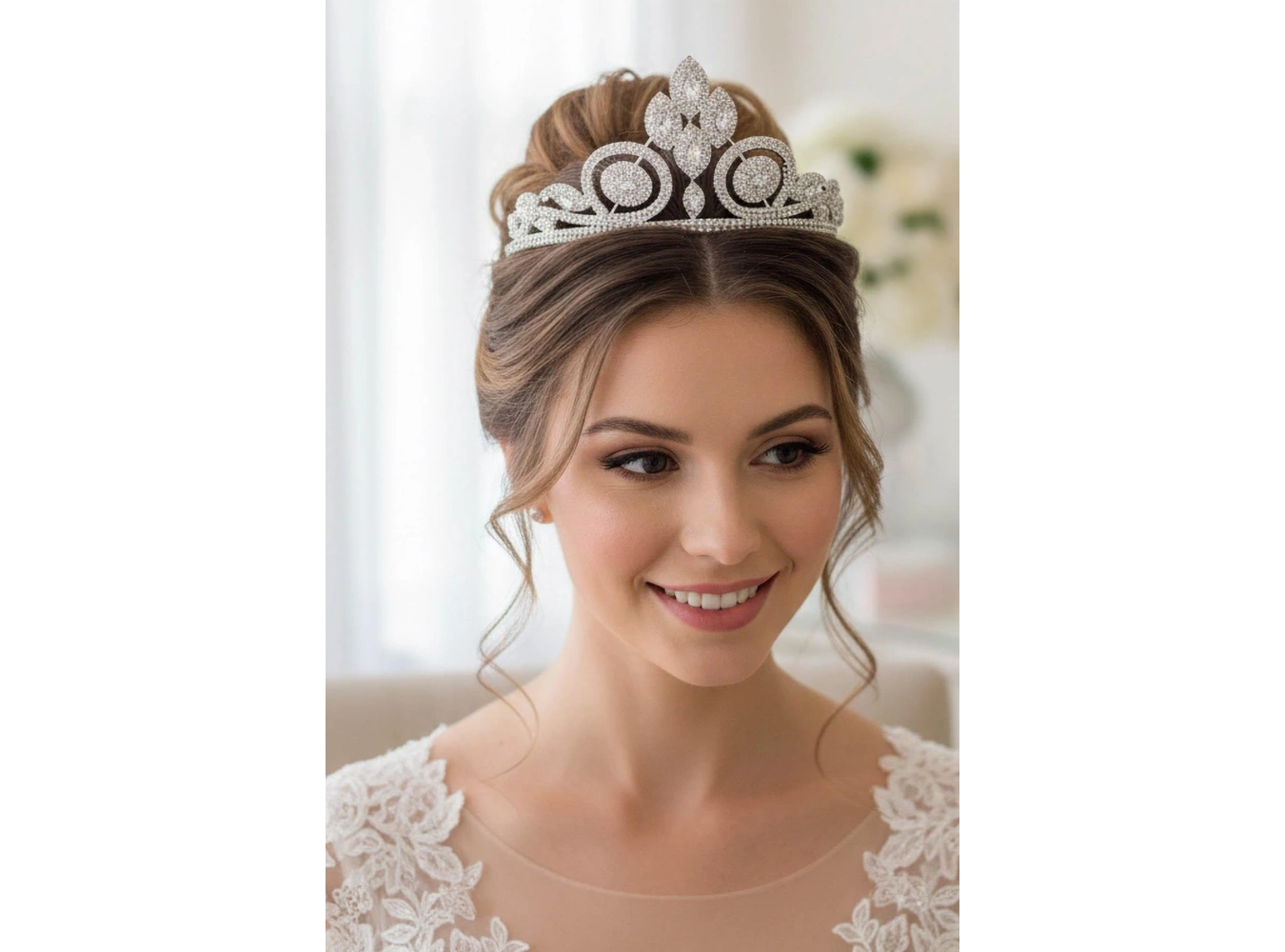 Zirkon Taşlı Gelin/Kına/Nişan/Söz Tasarım Taç