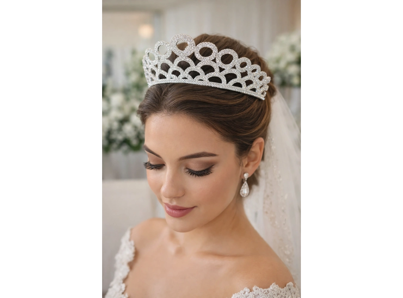 Zirkon Taşlı Gelin/Kına/Nişan/Söz Tasarım Taç