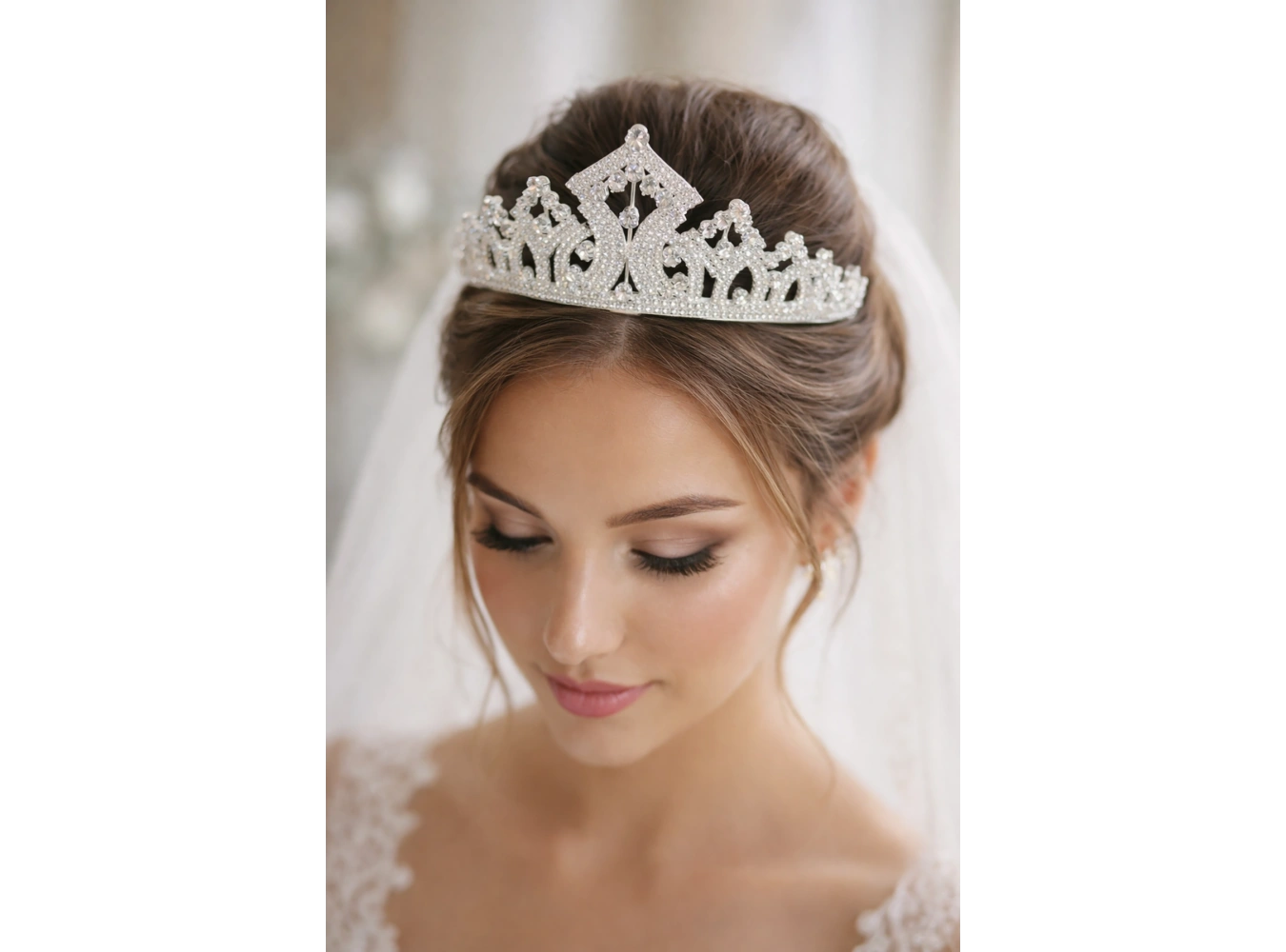 Zirkon Taşlı Gelin/Kına/Nişan/Söz Tasarım Taç