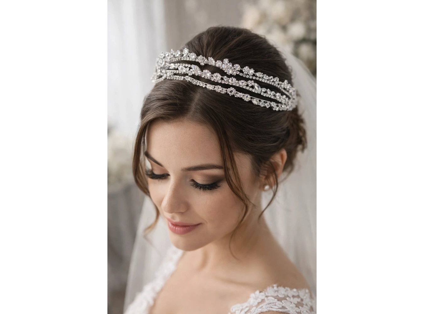 Zirkon Taşlı Gelin/Kına/Nişan/Söz Tasarım Taç