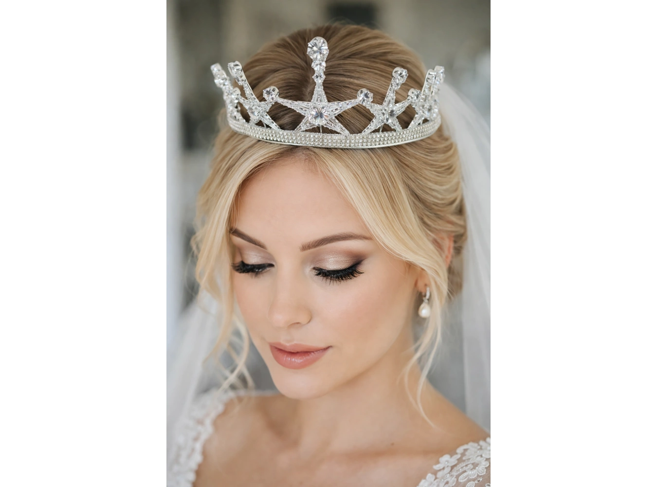 Zirkon Taşlı Gelin/Kına/Nişan/Söz Tasarım Taç