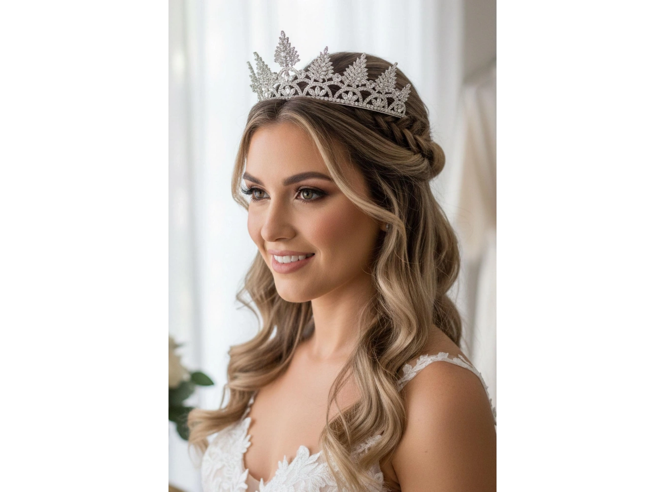 Zirkon Taşlı Gelin/Kına/Nişan/Söz Tasarım Taç