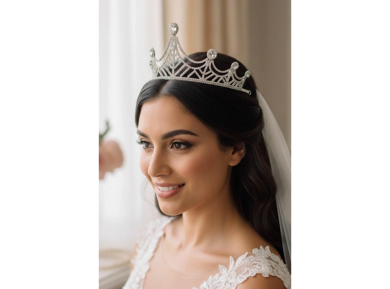 Zirkon Taşlı Gelin/Kına/Nişan/Söz Tasarım Taç