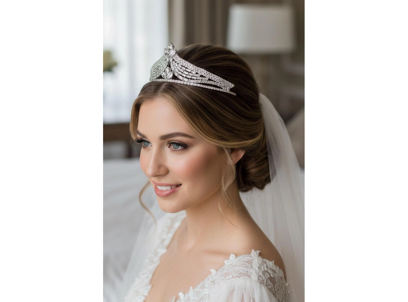 Zirkon Taşlı Gelin/Kına/Nişan/Söz Tasarım Taç