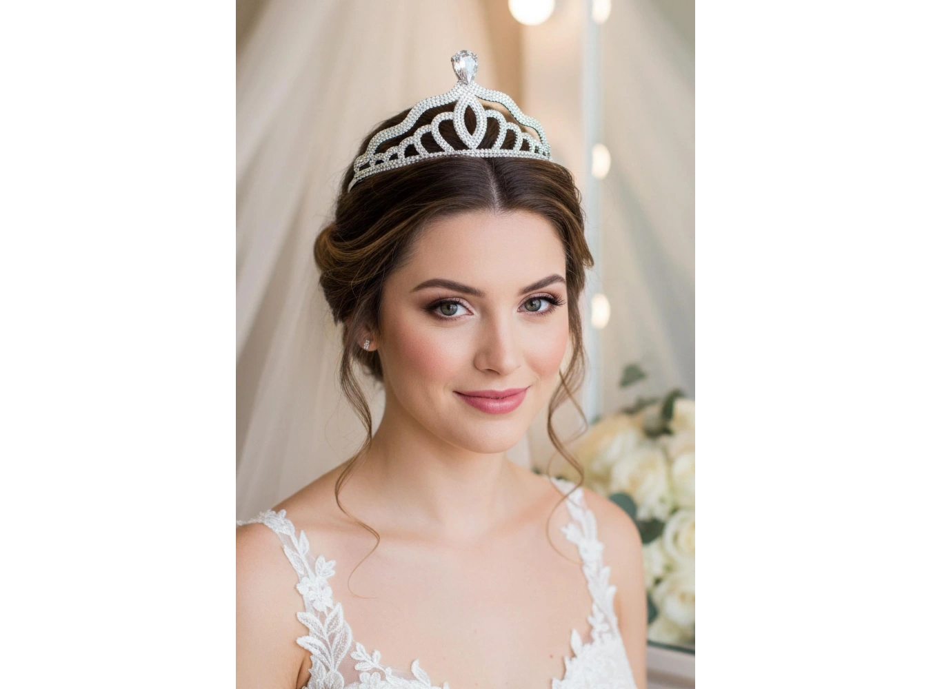 Zirkon Taşlı Gelin/Kına/Nişan/Söz Tasarım Taç