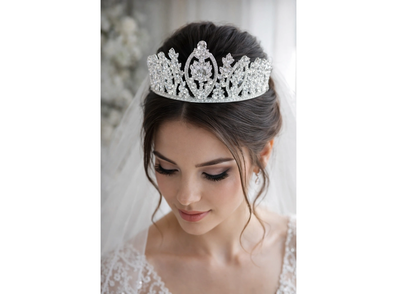 Zirkon Taşlı Gelin/Kına/Nişan/Söz Tasarım Taç