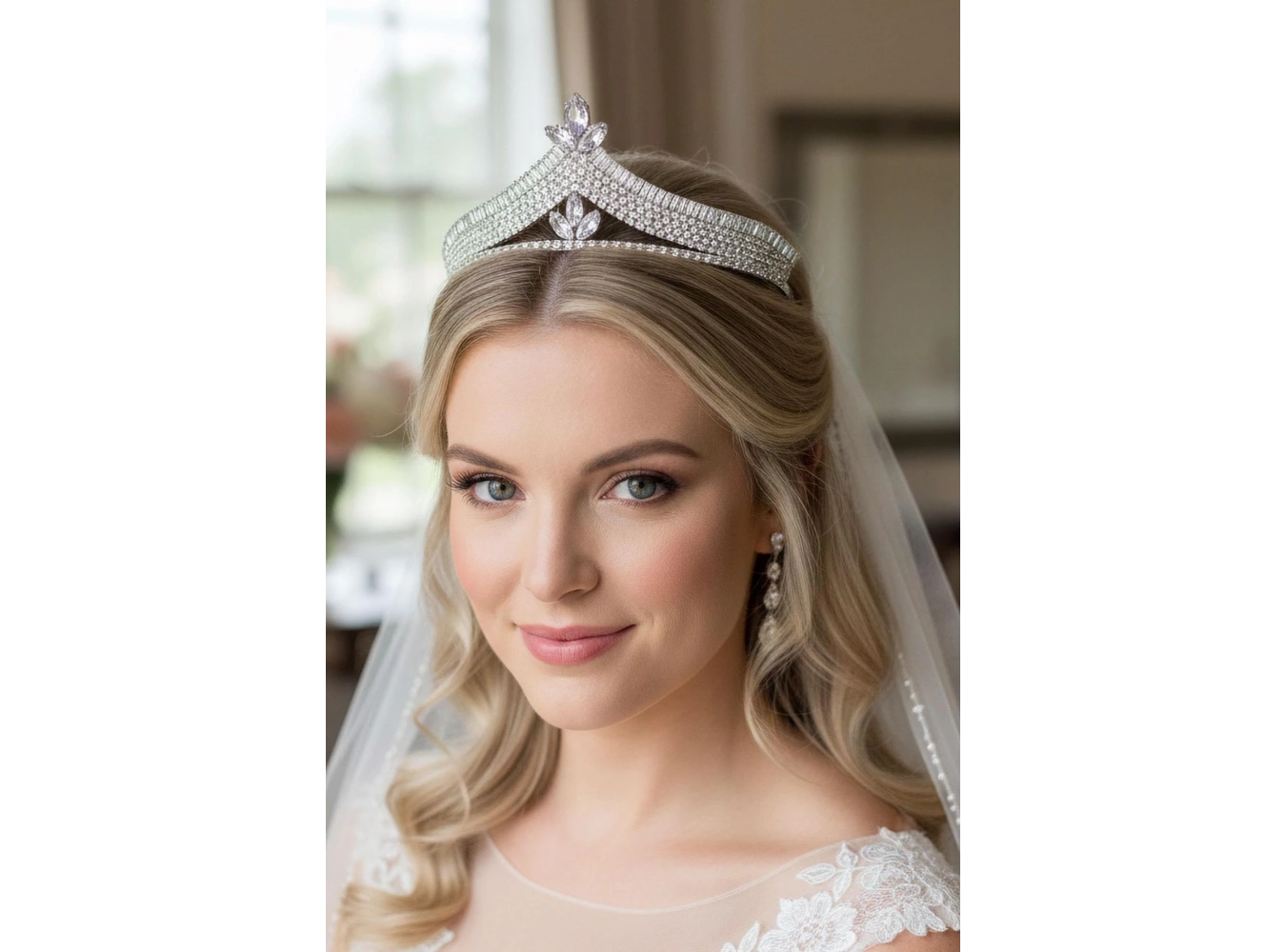 Zirkon Taşlı Gelin/Kına/Nişan/Söz Tasarım Taç