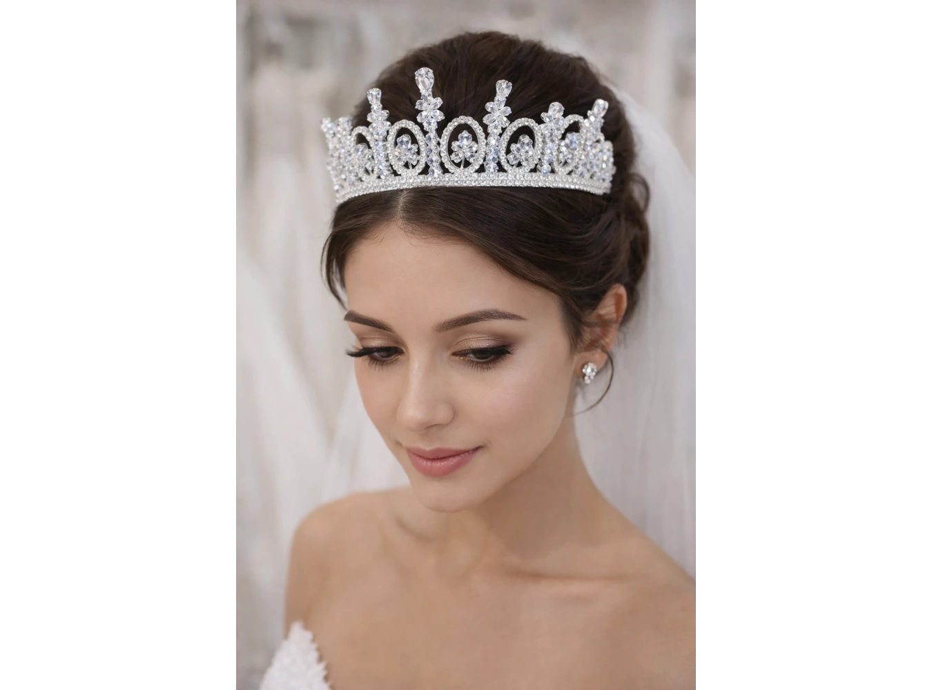 Zirkon Taşlı Gelin/Kına/Nişan/Söz Tasarım Taç