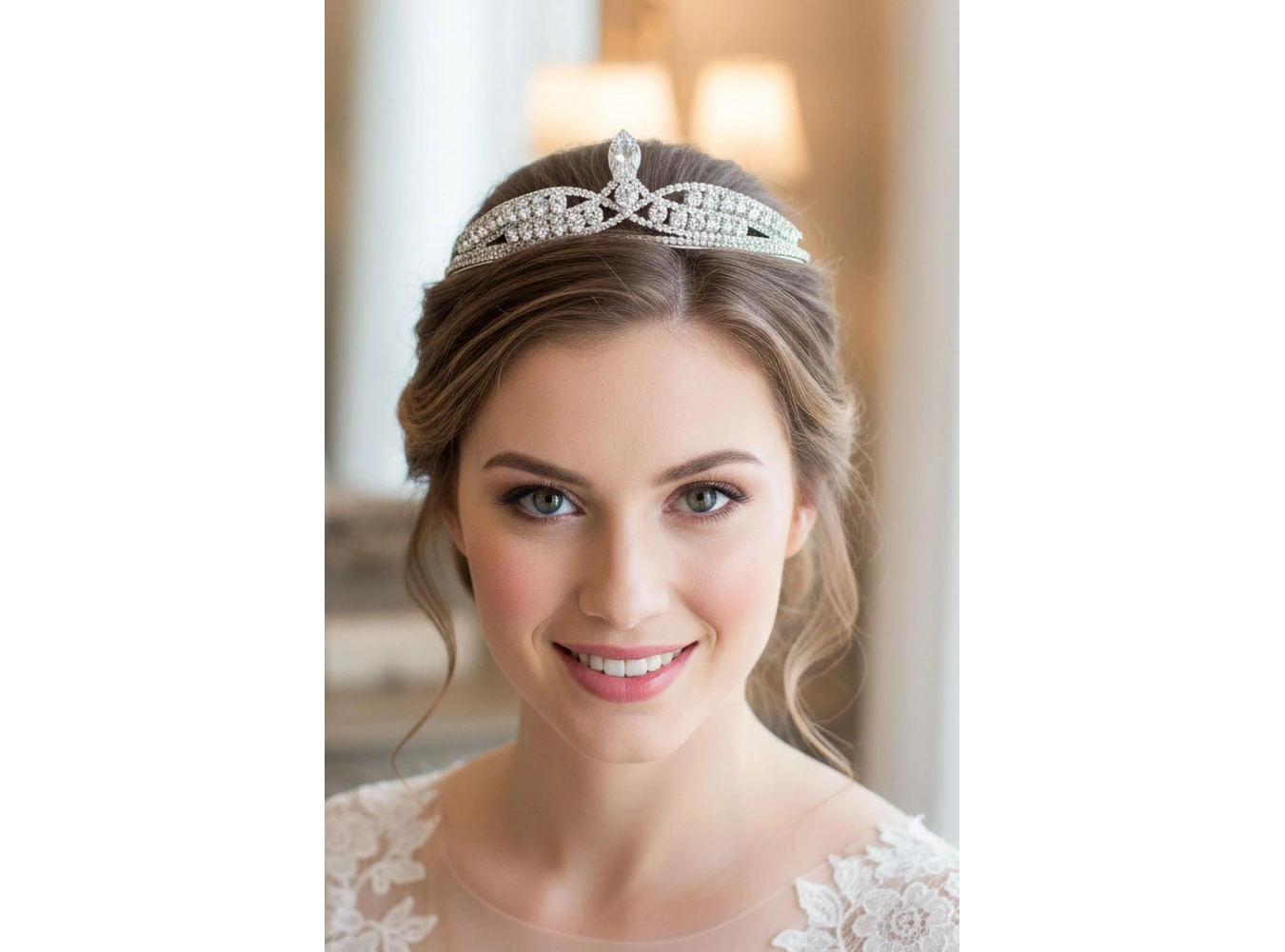 Zirkon Taşlı Gelin/Kına/Nişan/Söz Tasarım Taç