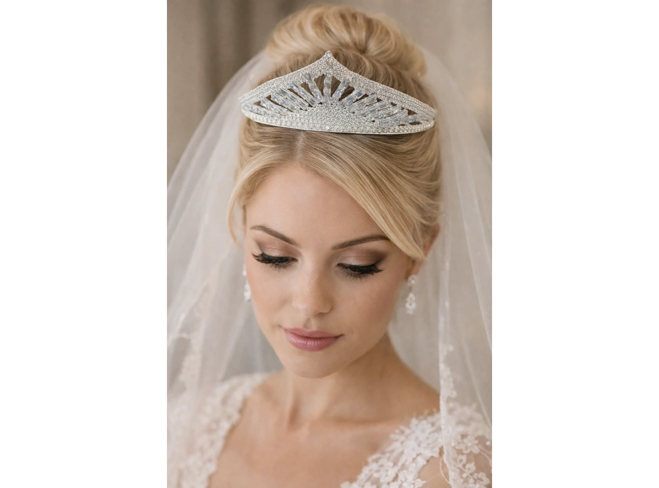 Zirkon Taşlı Gelin/Kına/Nişan/Söz Tasarım Taç