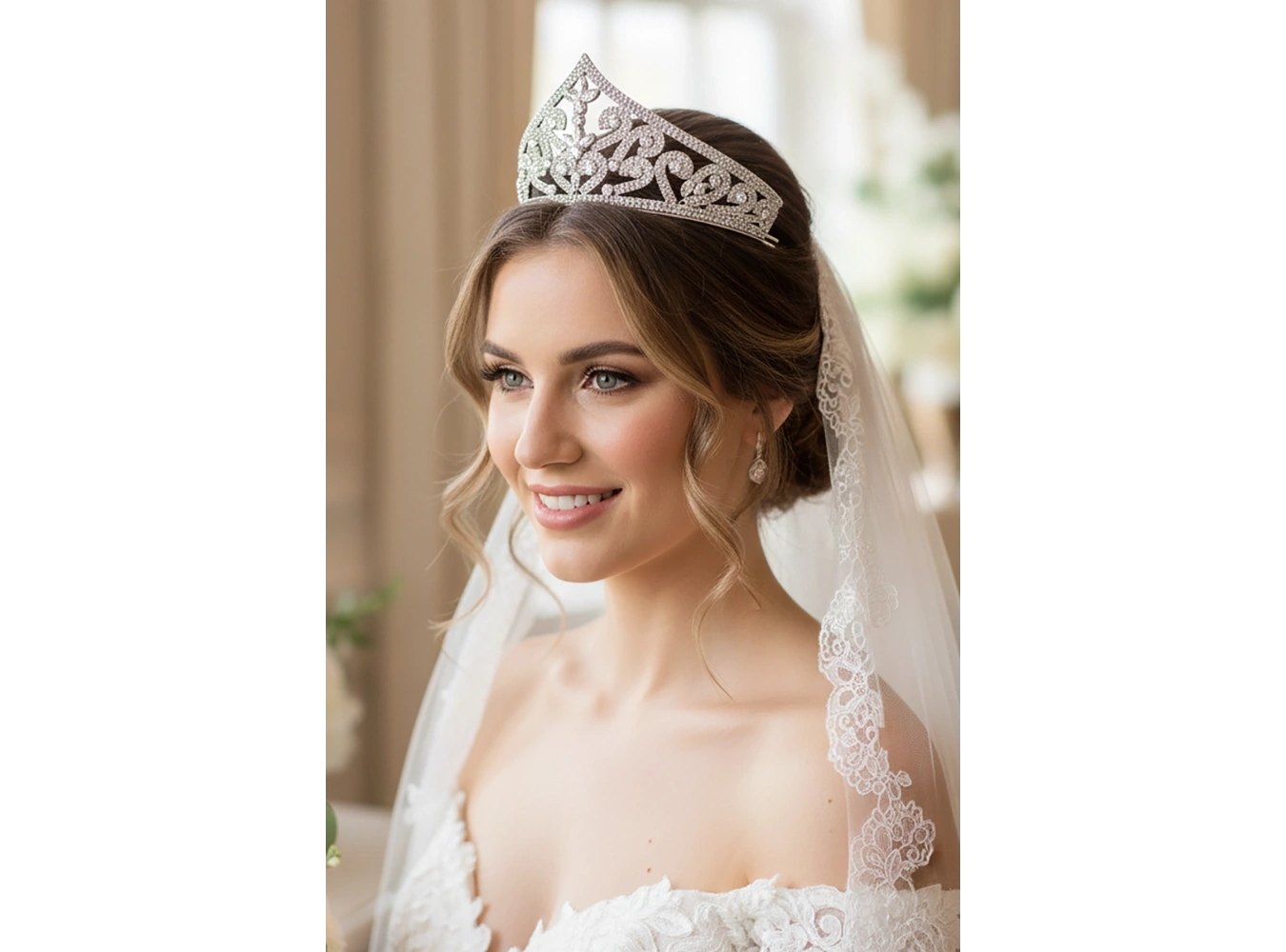 Zirkon Taşlı Gelin/Kına/Nişan/Söz Tasarım Taç