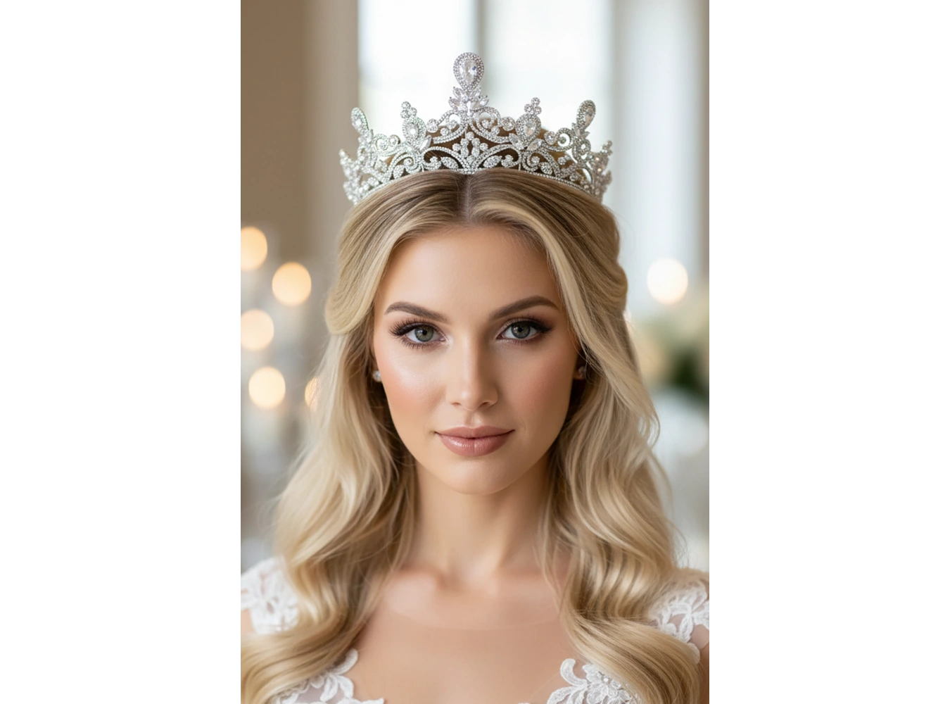 Zirkon Taşlı Gelin/Kına/Nişan/Söz Tasarım Taç