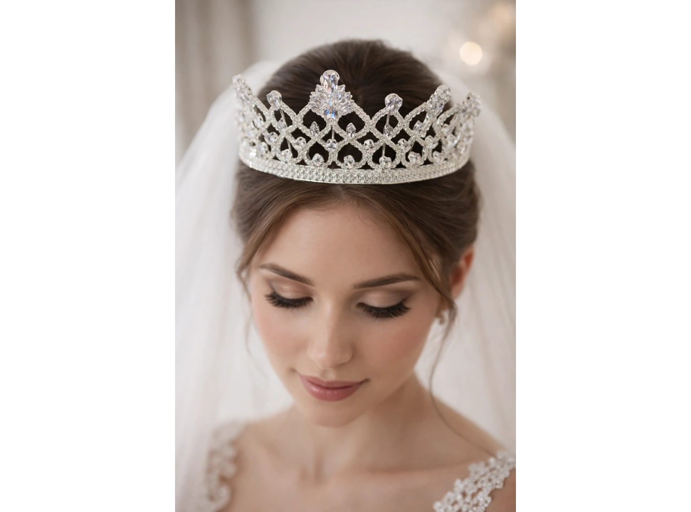Zirkon Taşlı Gelin/Kına/Nişan/Söz Tasarım Taç